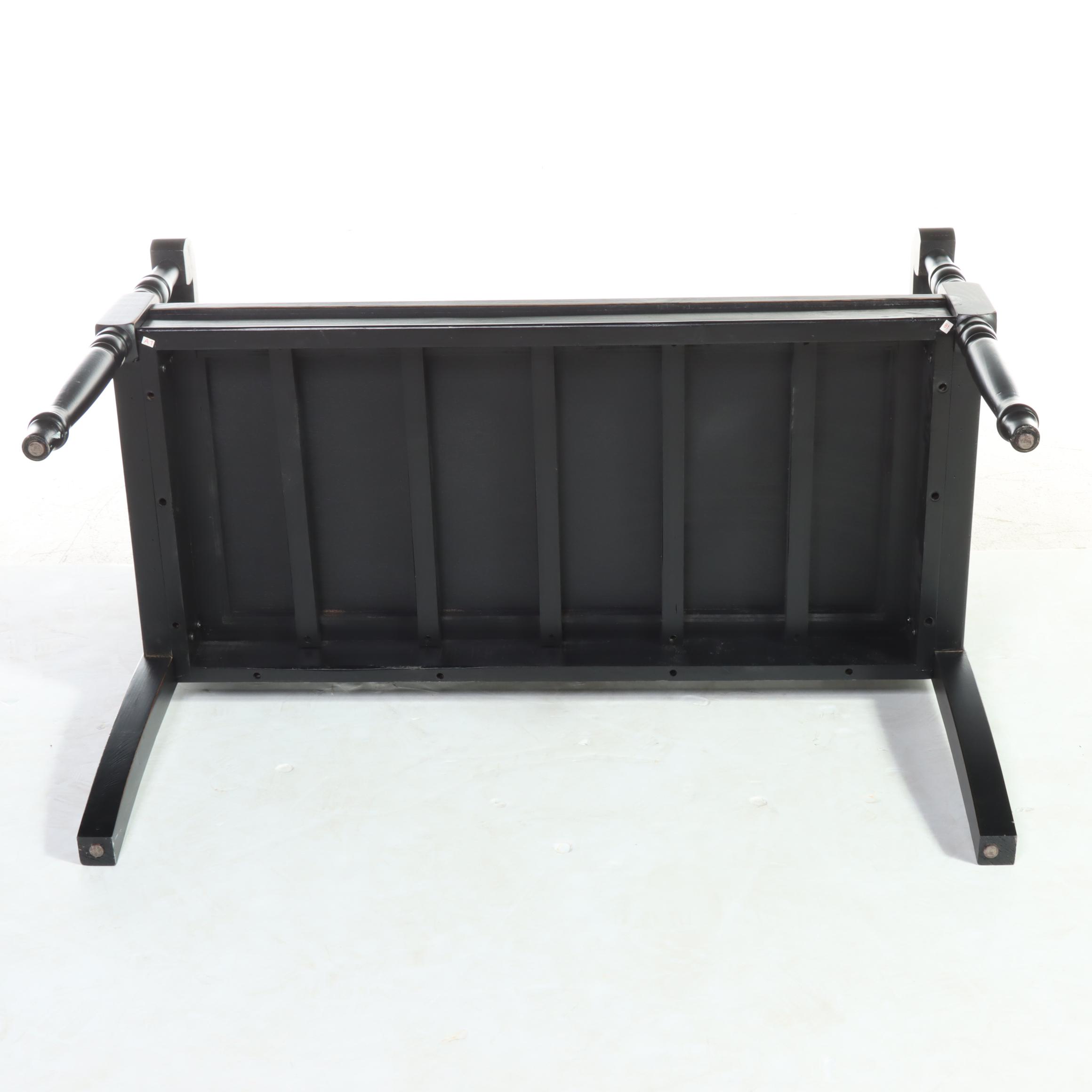 Contemporary Ebonized Wood Settee