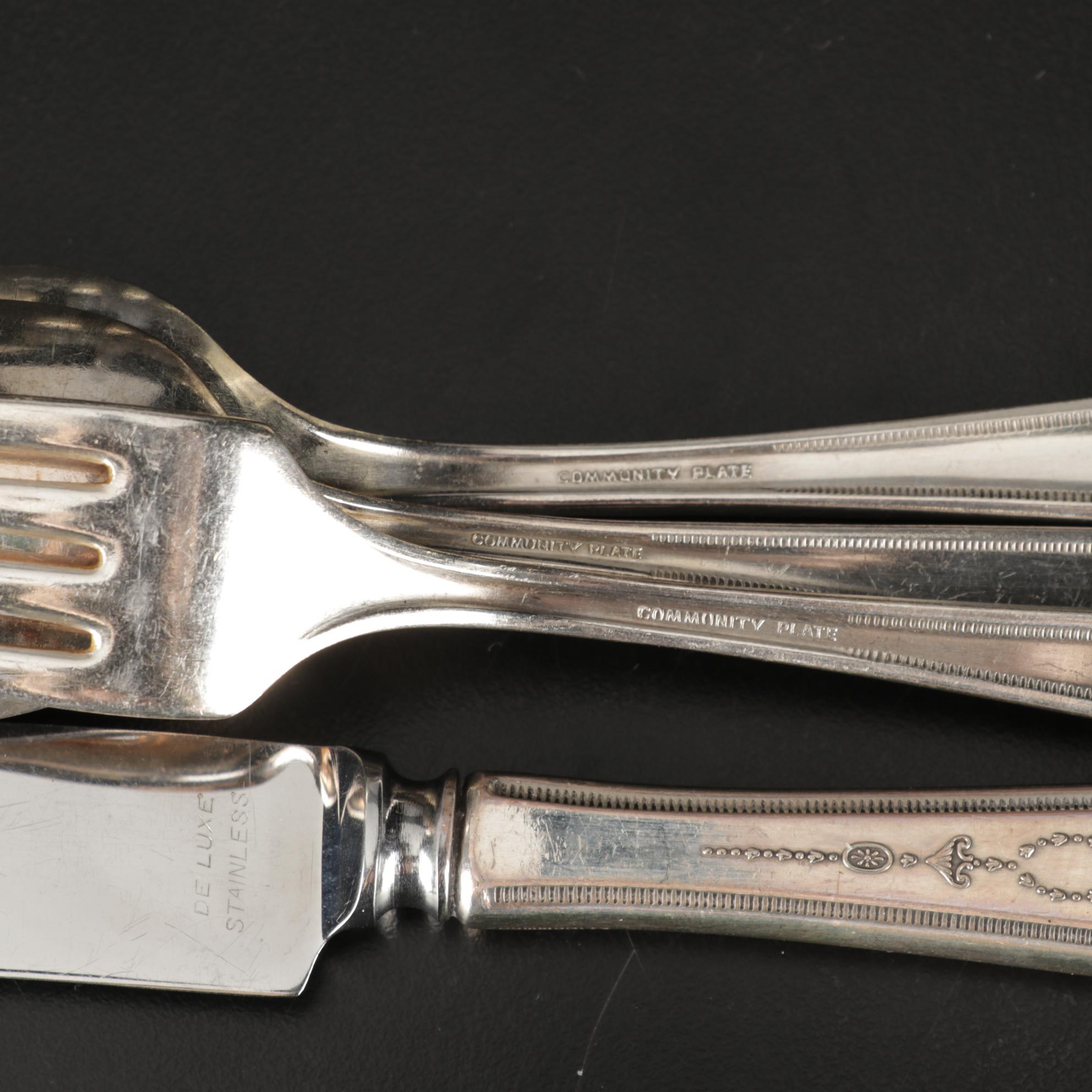 Victorian MOP Handled Fruit Knives and Other Tableware