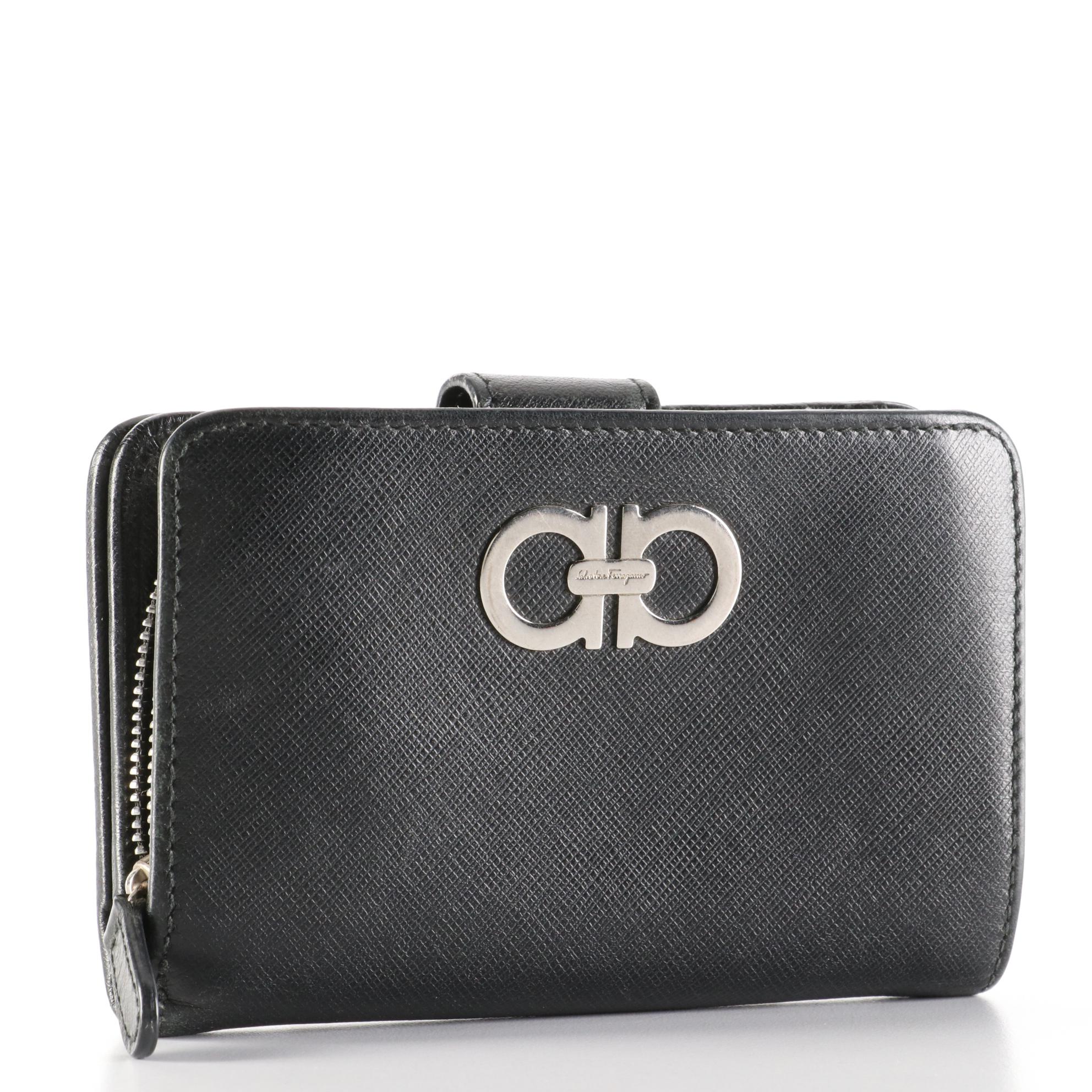Salvatore Ferragamo Saffiano Leather Wallet with Gancini Hardware