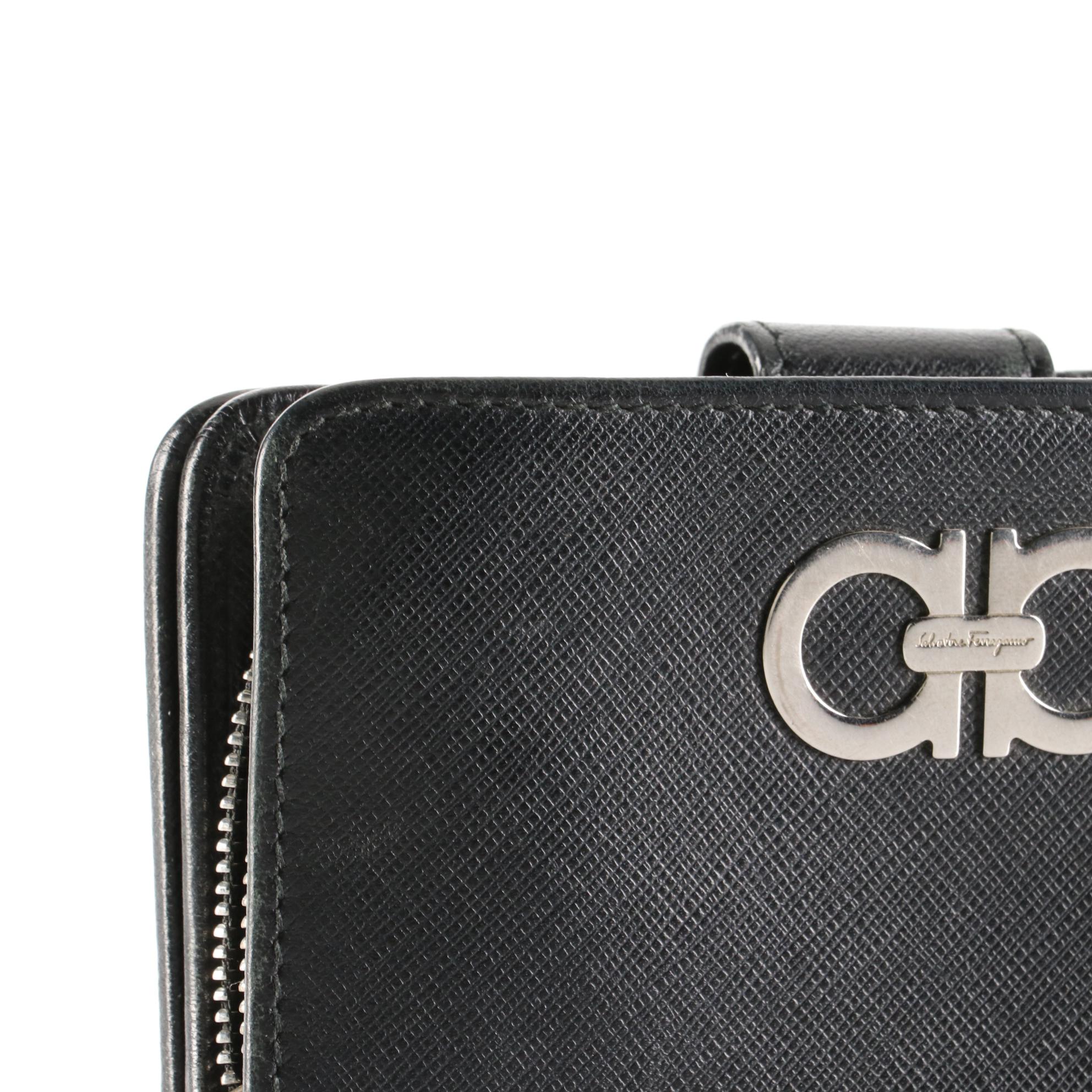 Salvatore Ferragamo Saffiano Leather Wallet with Gancini Hardware