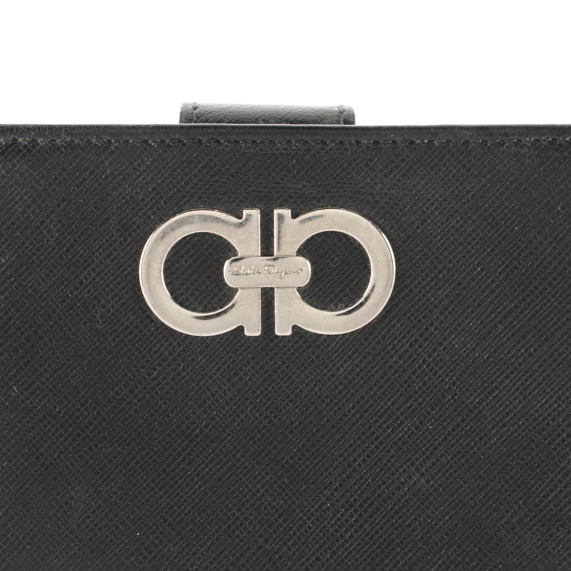 Salvatore Ferragamo Saffiano Leather Wallet with Gancini Hardware