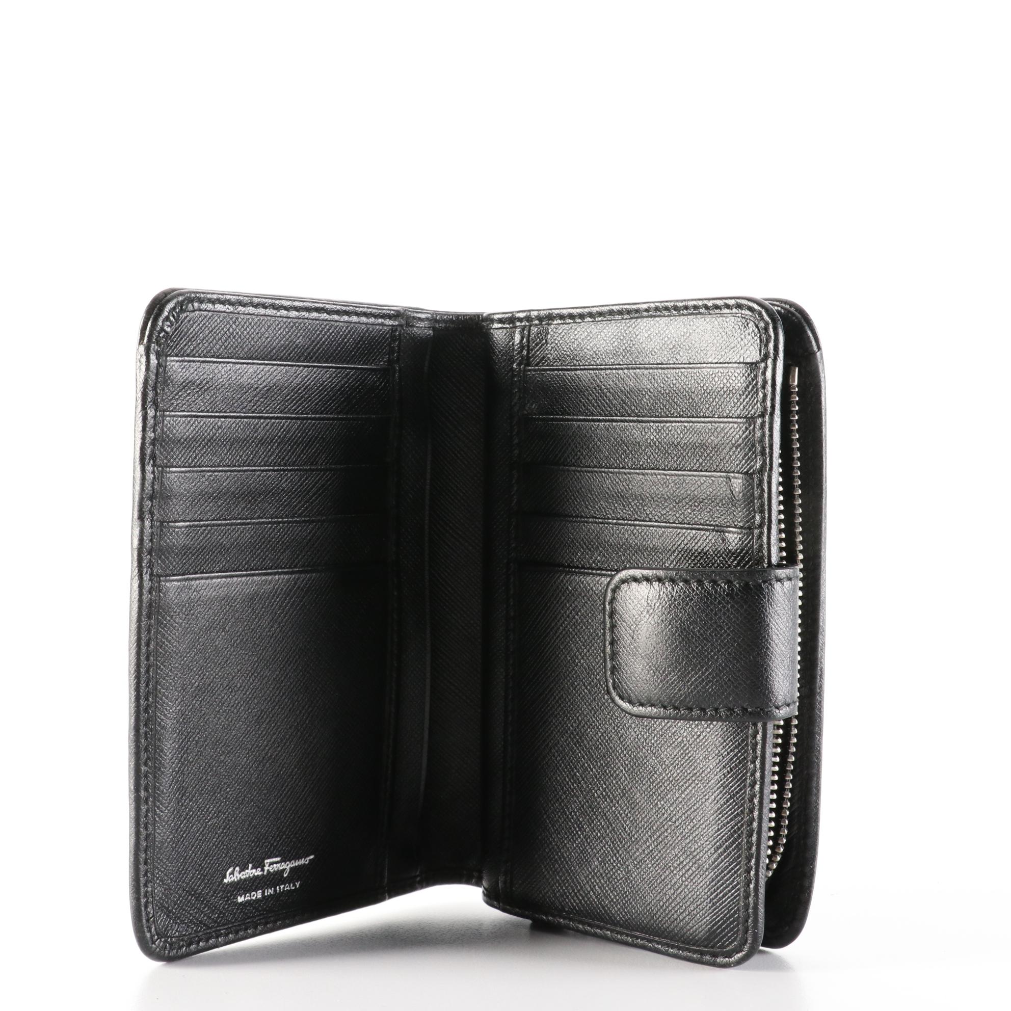 Salvatore Ferragamo Saffiano Leather Wallet with Gancini Hardware
