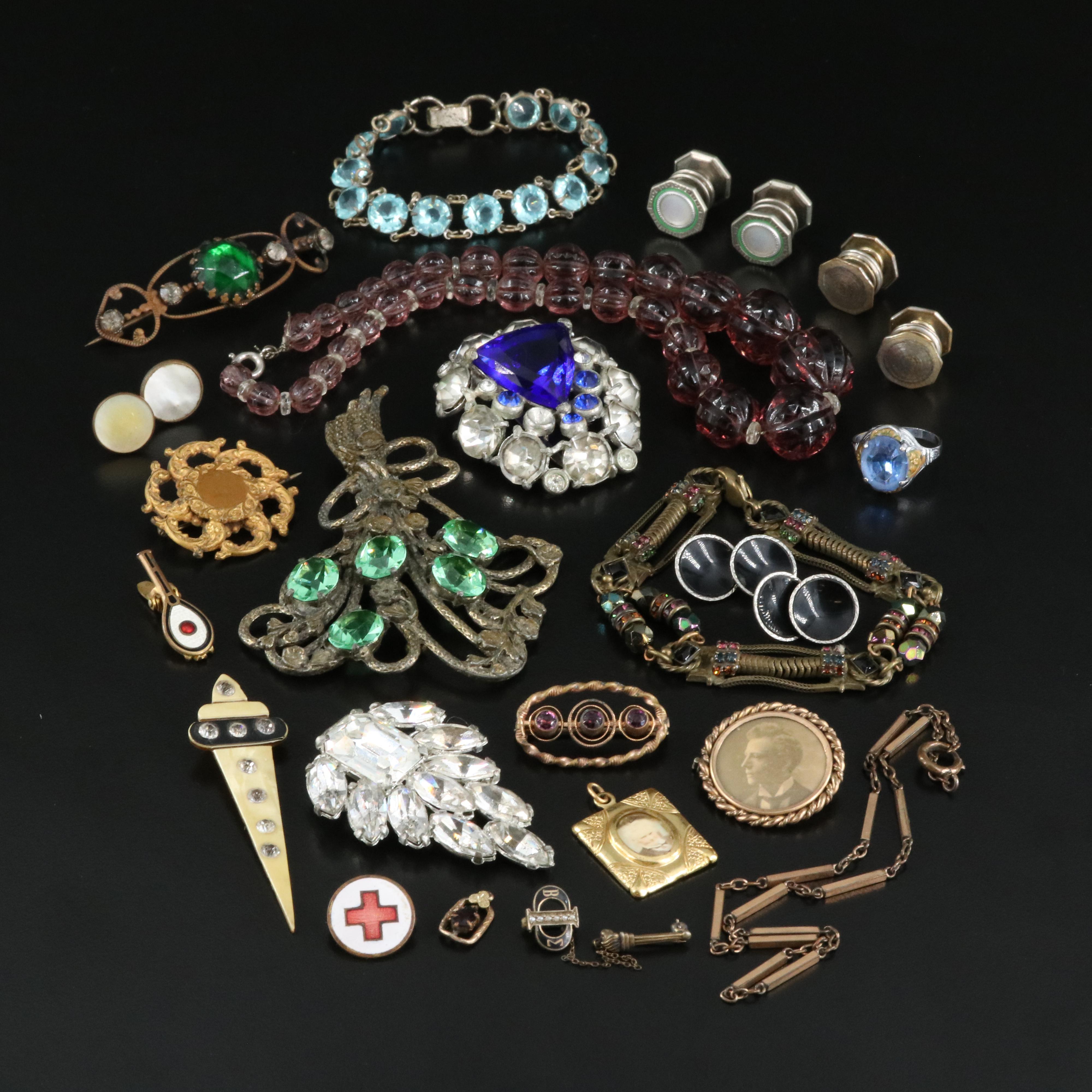 Rhinestones Featured in Antique and Vintage Jewelry Collection