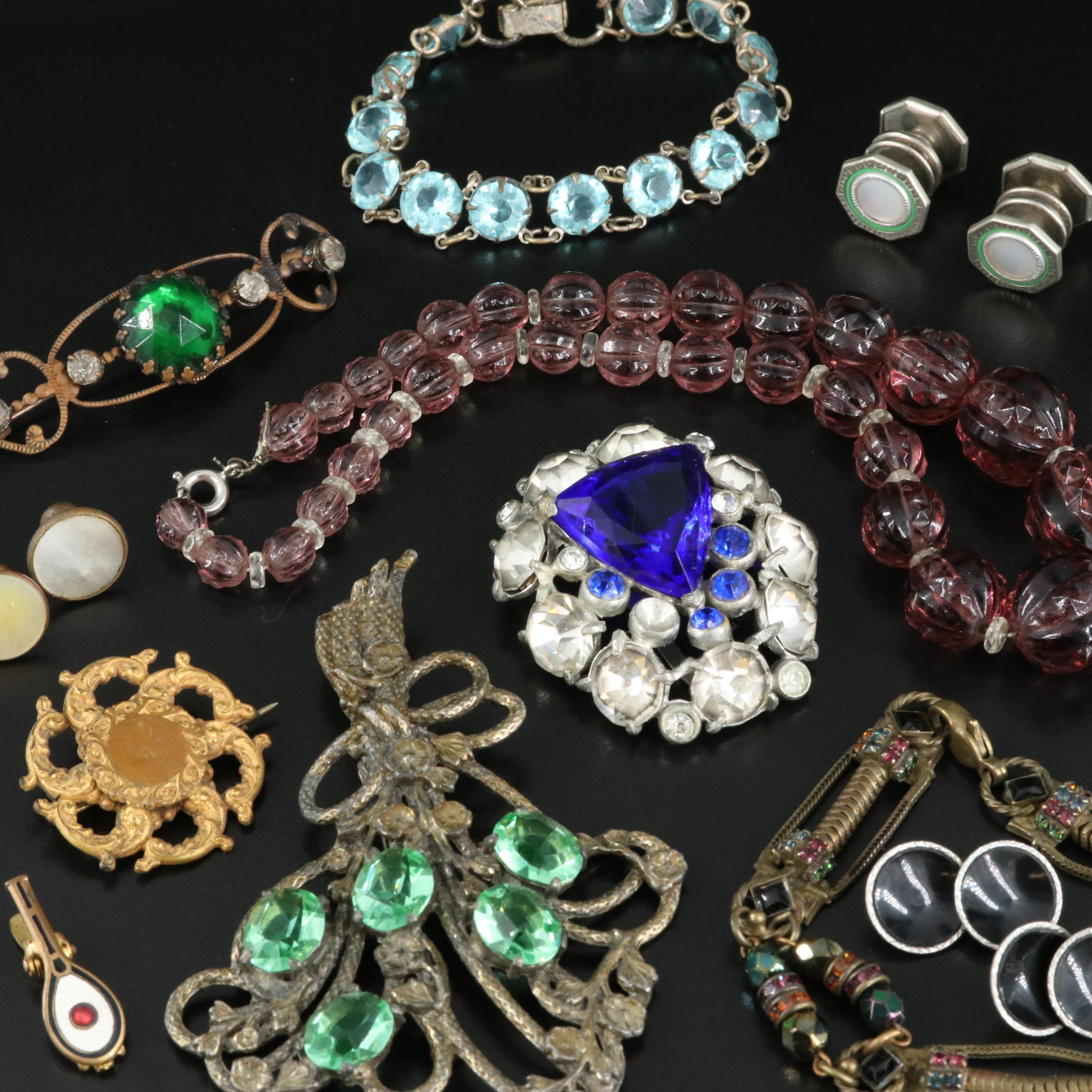 Rhinestones Featured in Antique and Vintage Jewelry Collection