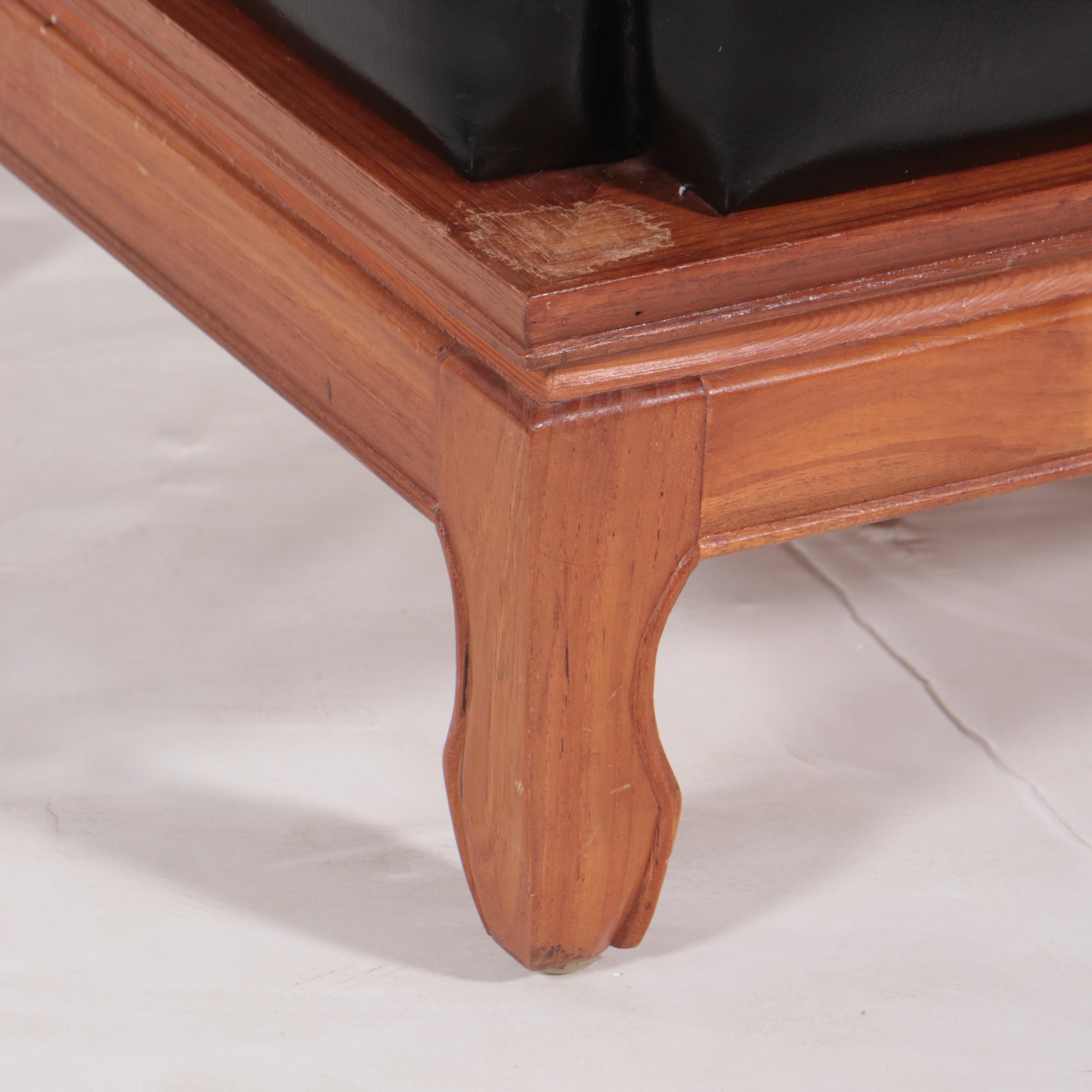 Vincent Yeh & Co. Mandarin Style Vinyl Upholstered Footstools, Mid-20th Century