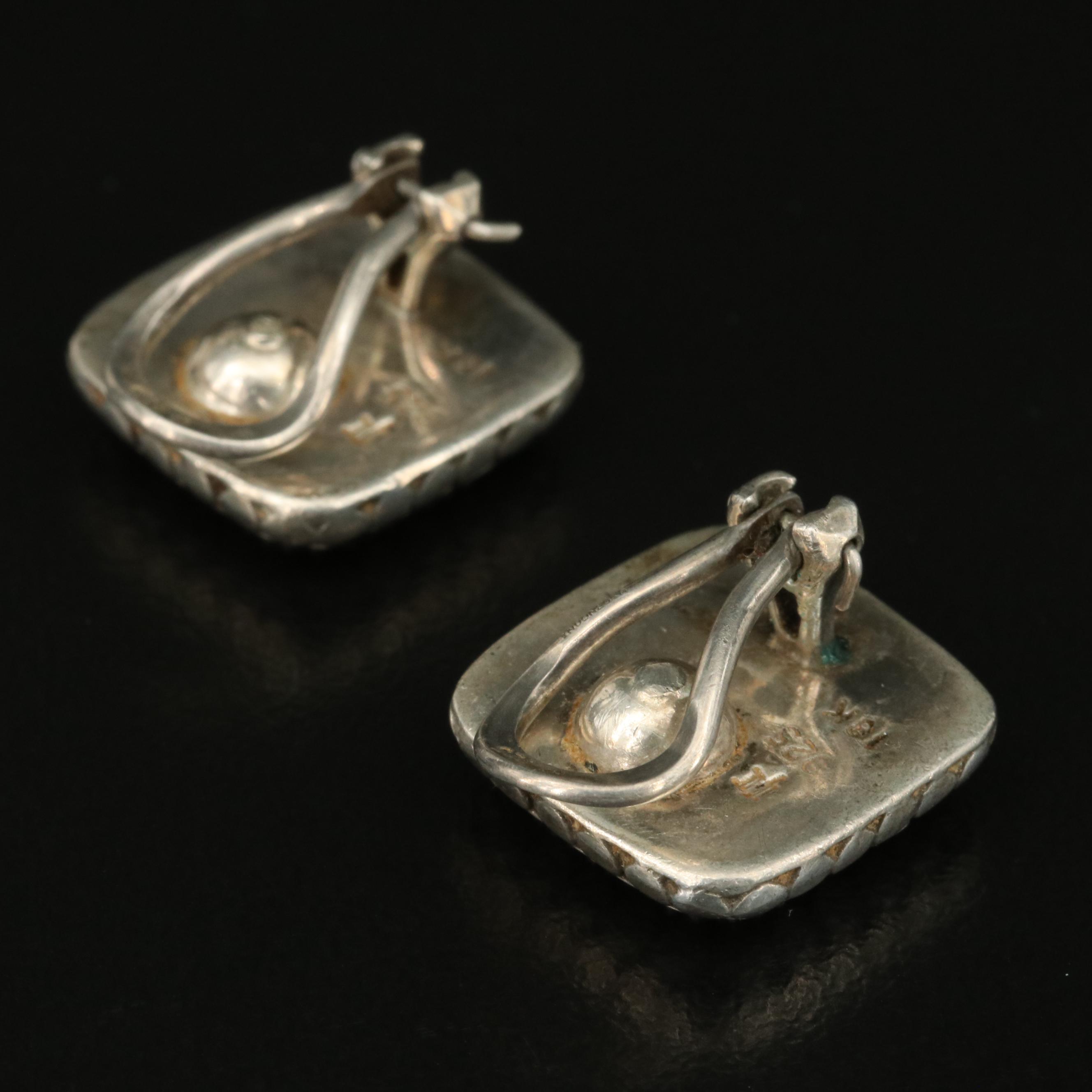 John Hardy Sterling Square Dot Earrings with 18K Accent