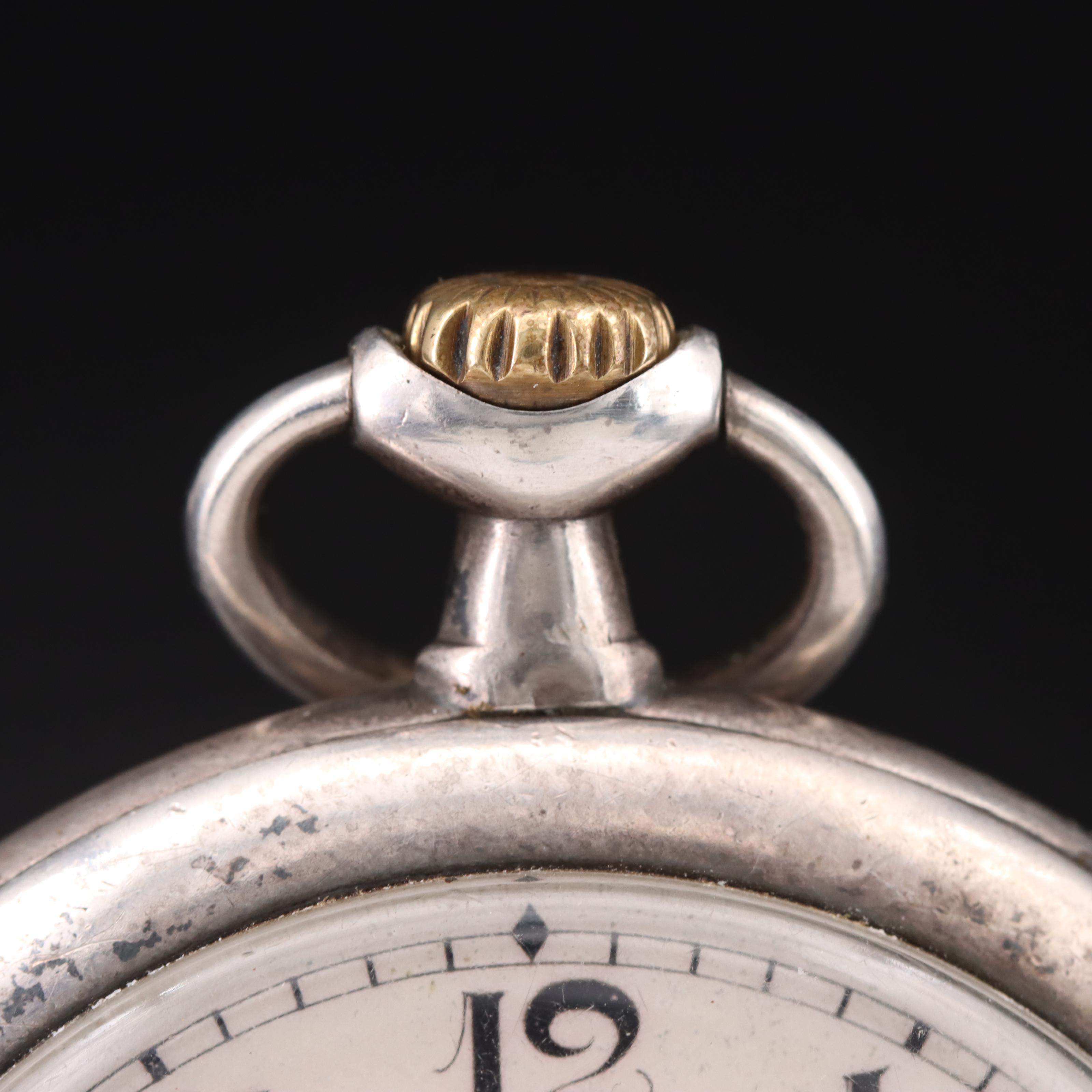 1908 Omega Medana Sterling Pocket Watch