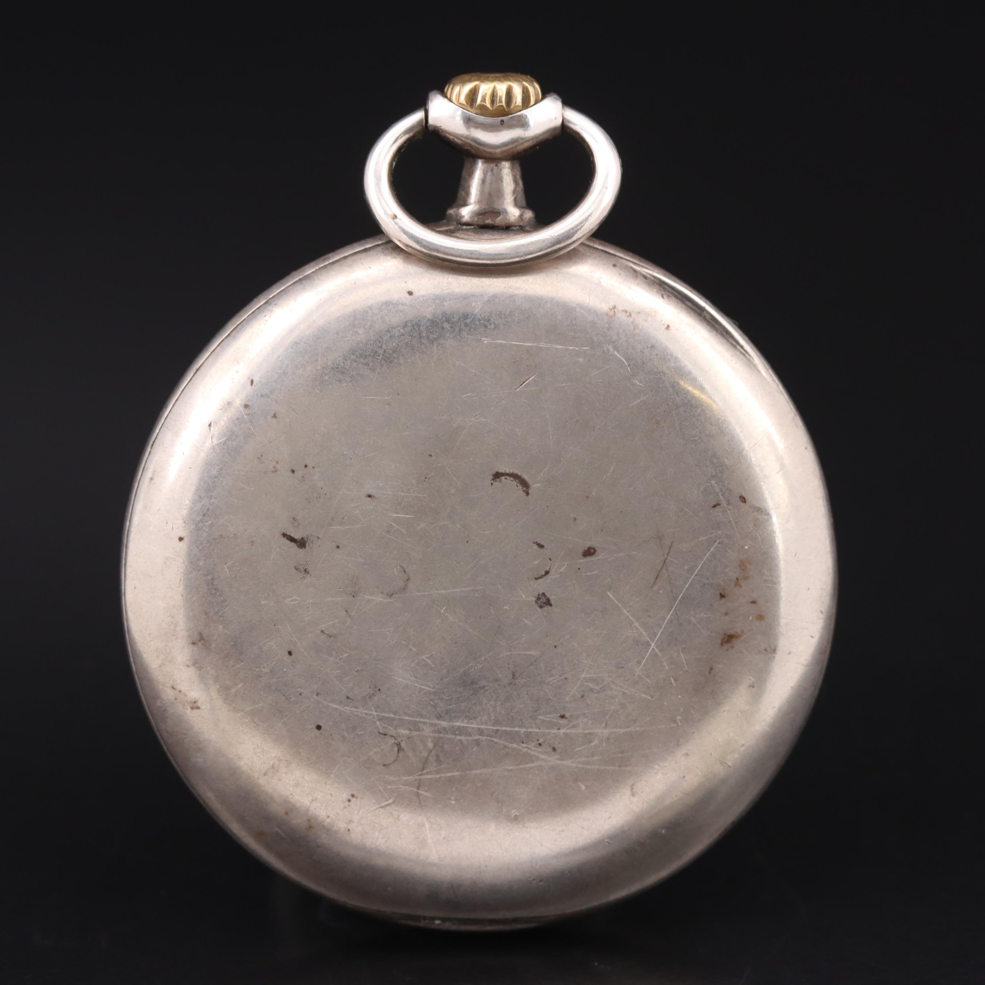 1908 Omega Medana Sterling Pocket Watch