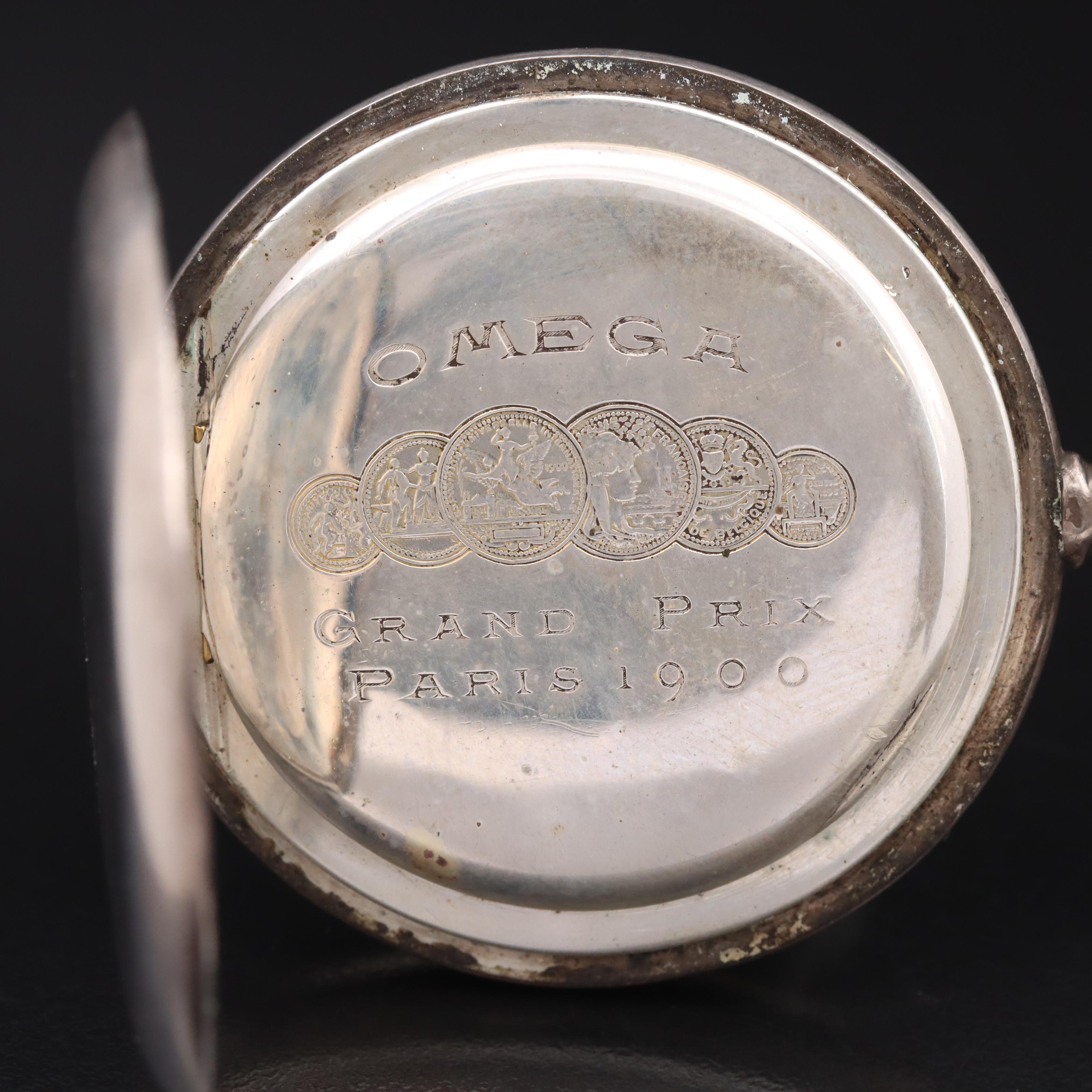 1908 Omega Medana Sterling Pocket Watch