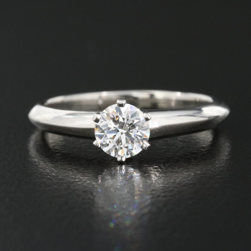 Tiffany & Co. Platinum 0.46 CT Diamond Solitaire Ring