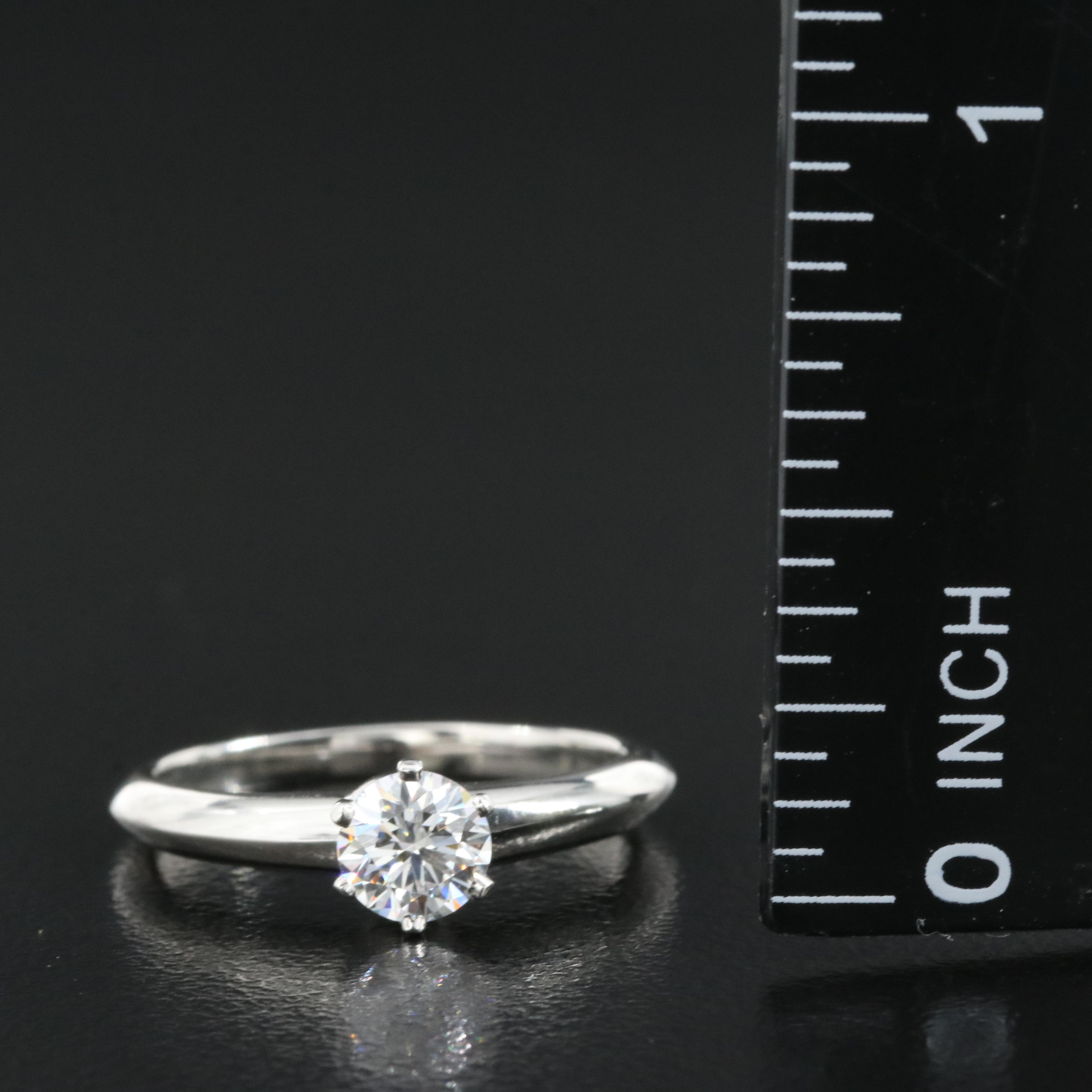 Tiffany & Co. Platinum 0.46 CT Diamond Solitaire Ring