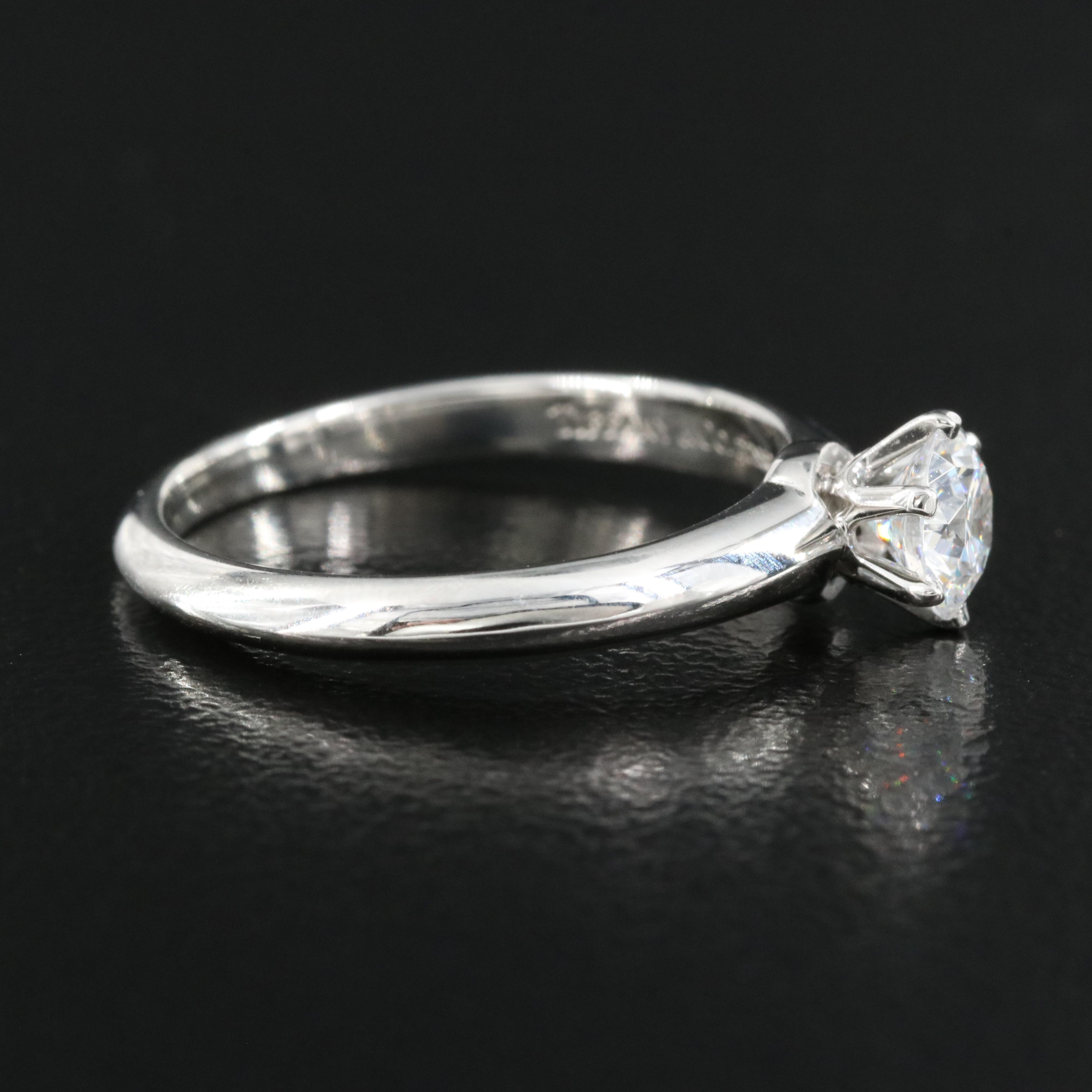 Tiffany & Co. Platinum 0.46 CT Diamond Solitaire Ring