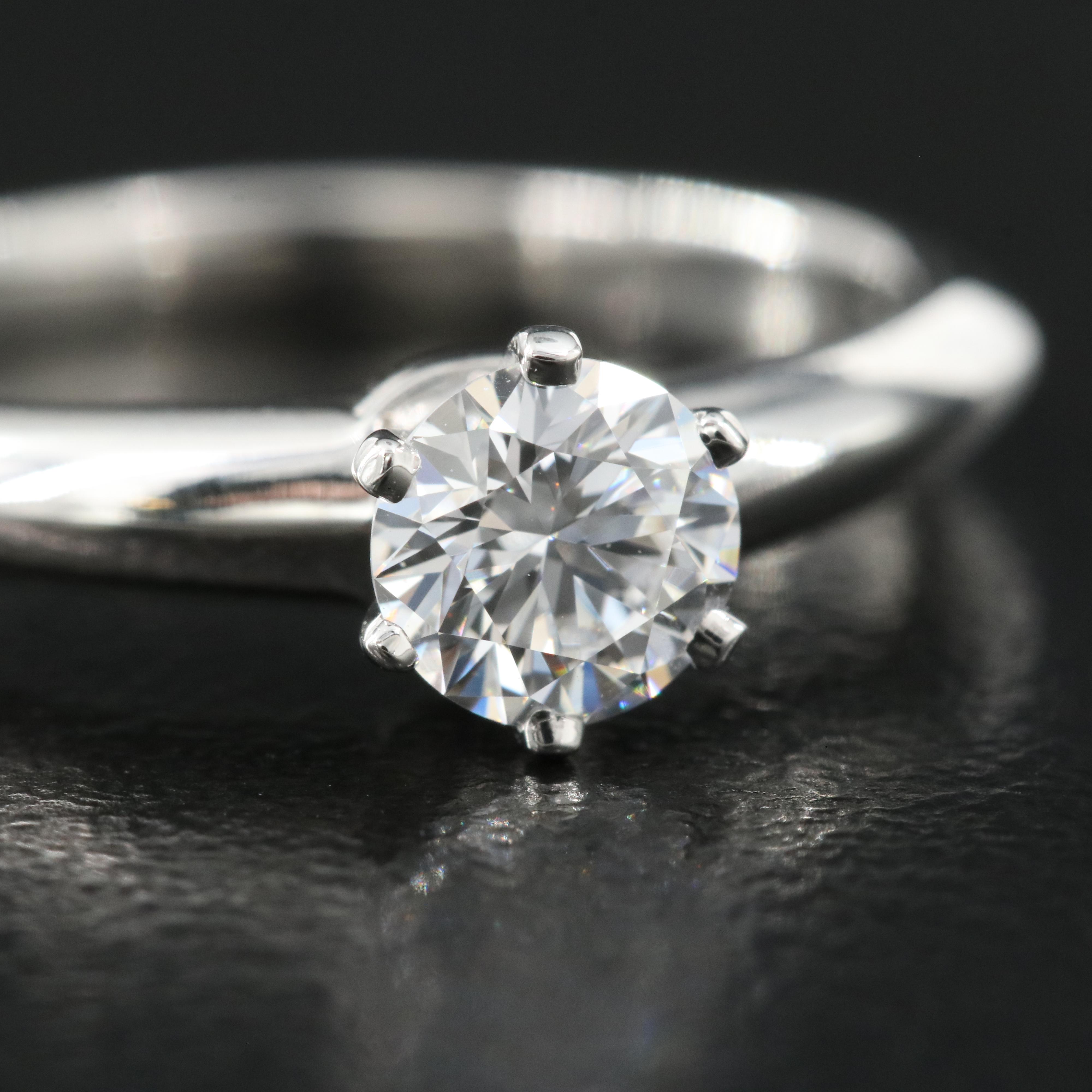 Tiffany & Co. Platinum 0.46 CT Diamond Solitaire Ring