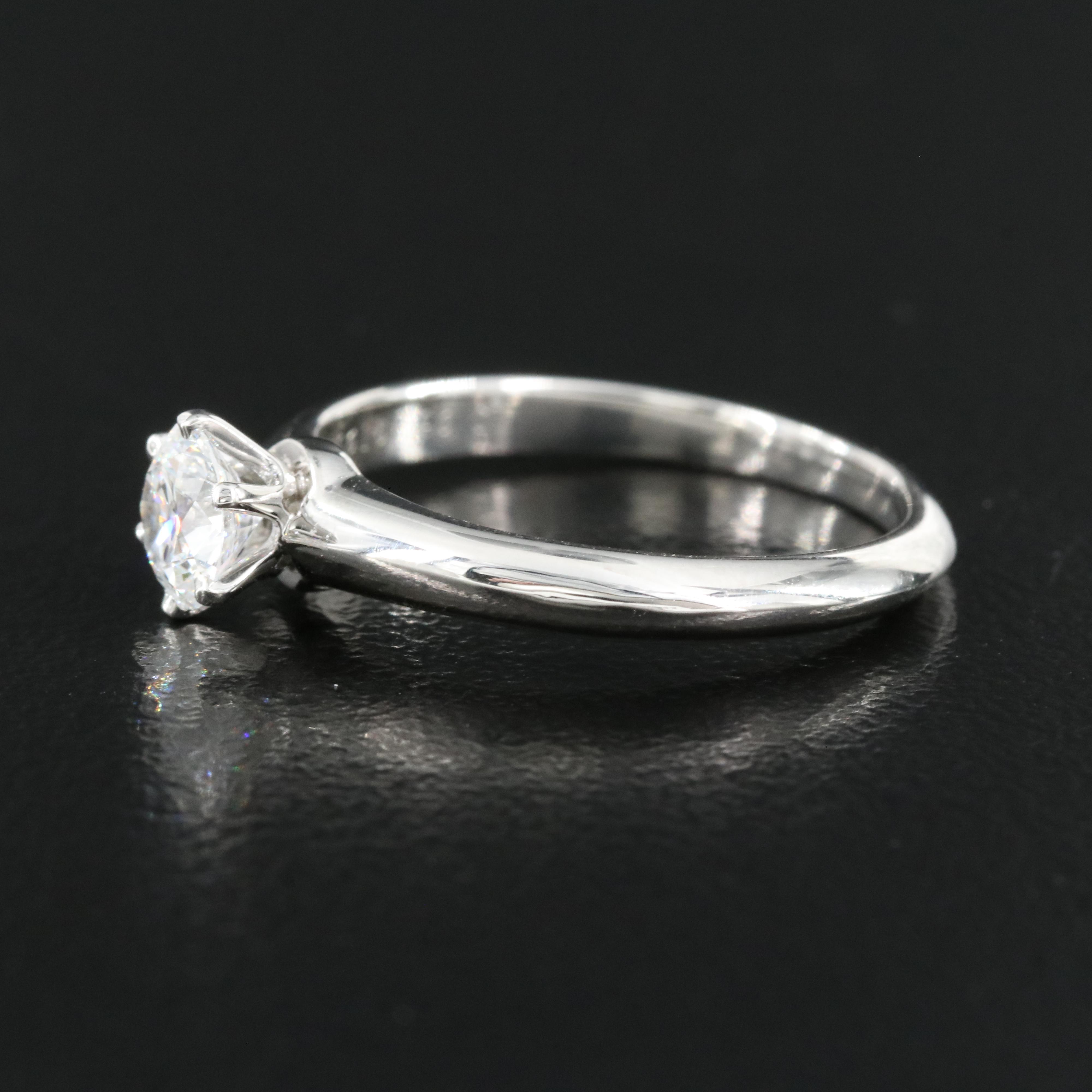 Tiffany & Co. Platinum 0.46 CT Diamond Solitaire Ring