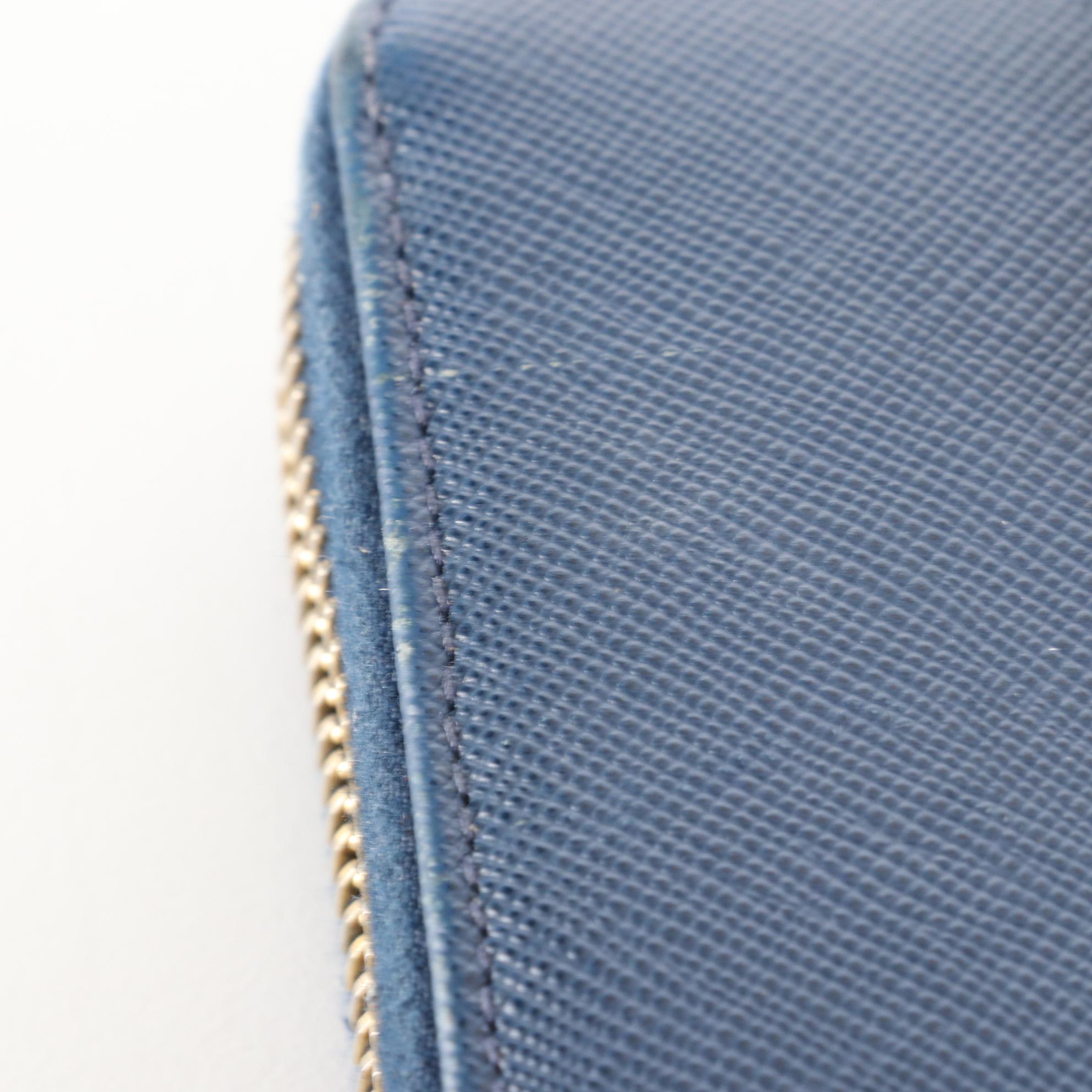 Prada Saffiano Leather Zip Wallet with Flat Bow