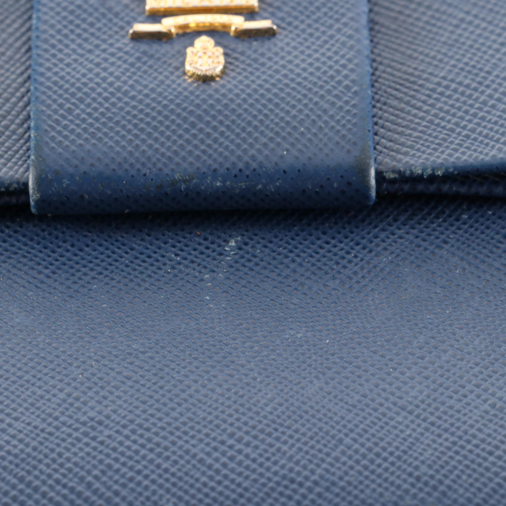 Prada Saffiano Leather Zip Wallet with Flat Bow