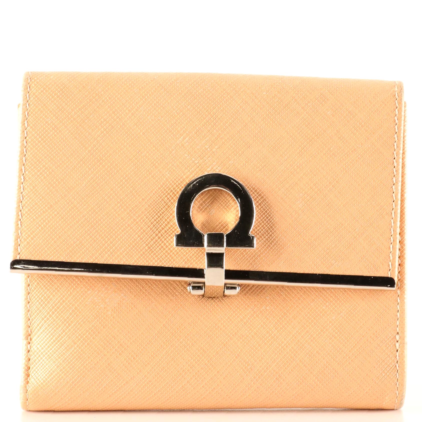 Salvatore Ferragamo Gancini Saffiano Leather Wallet