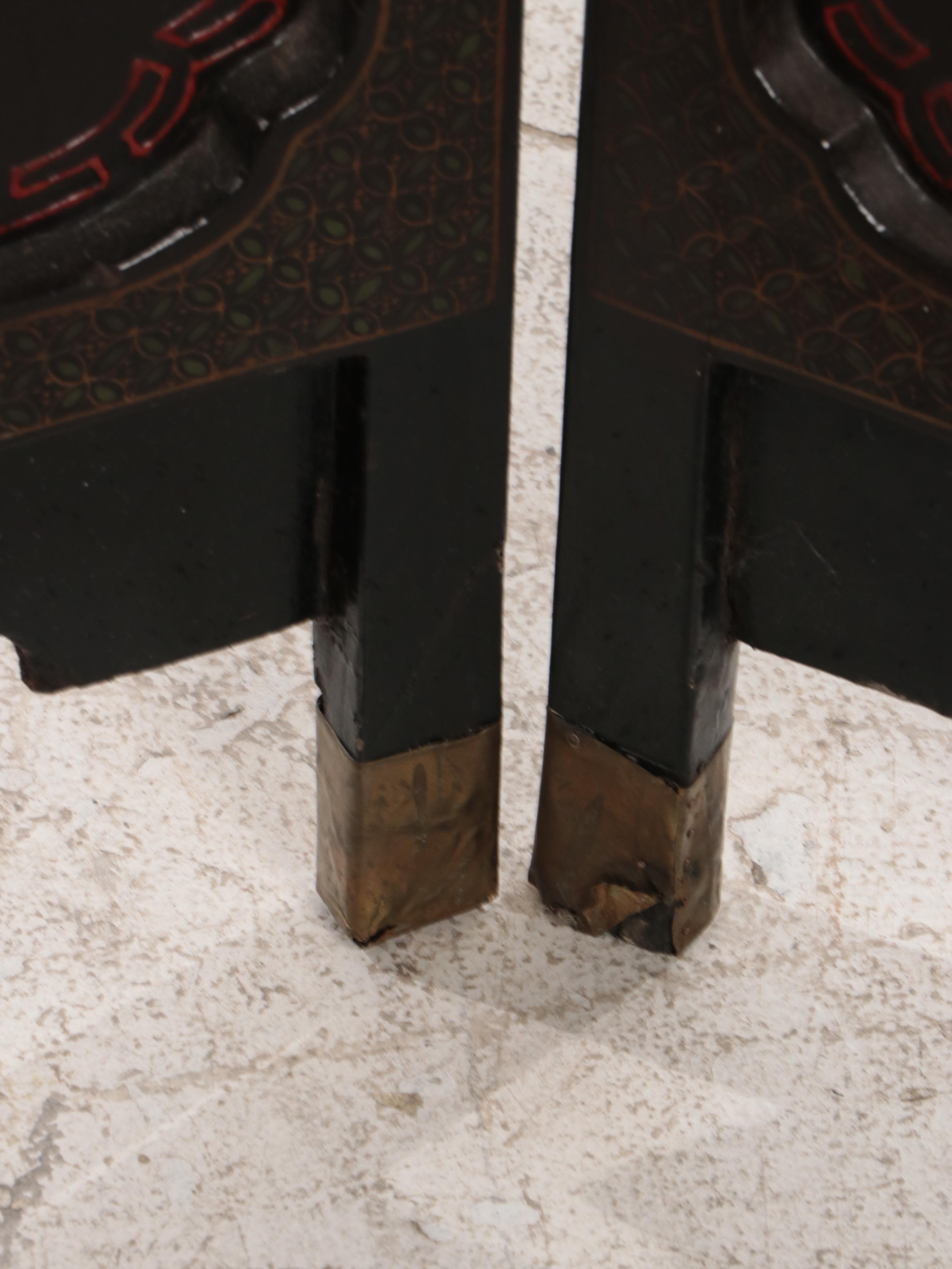 Chinese Lacquered, Carved and Painted Room Screen