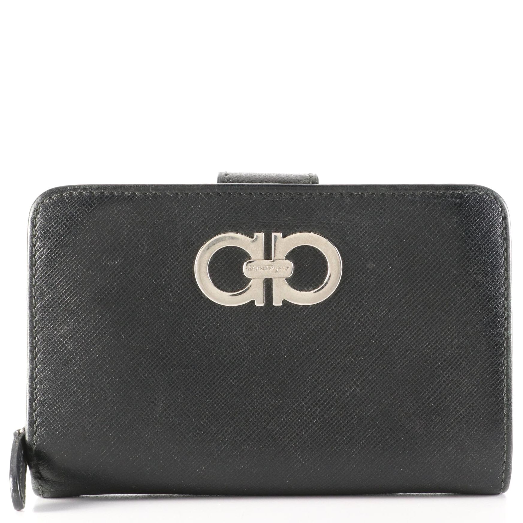 Salvatore Ferragamo Saffiano Leather Wallet with Gancini Hardware