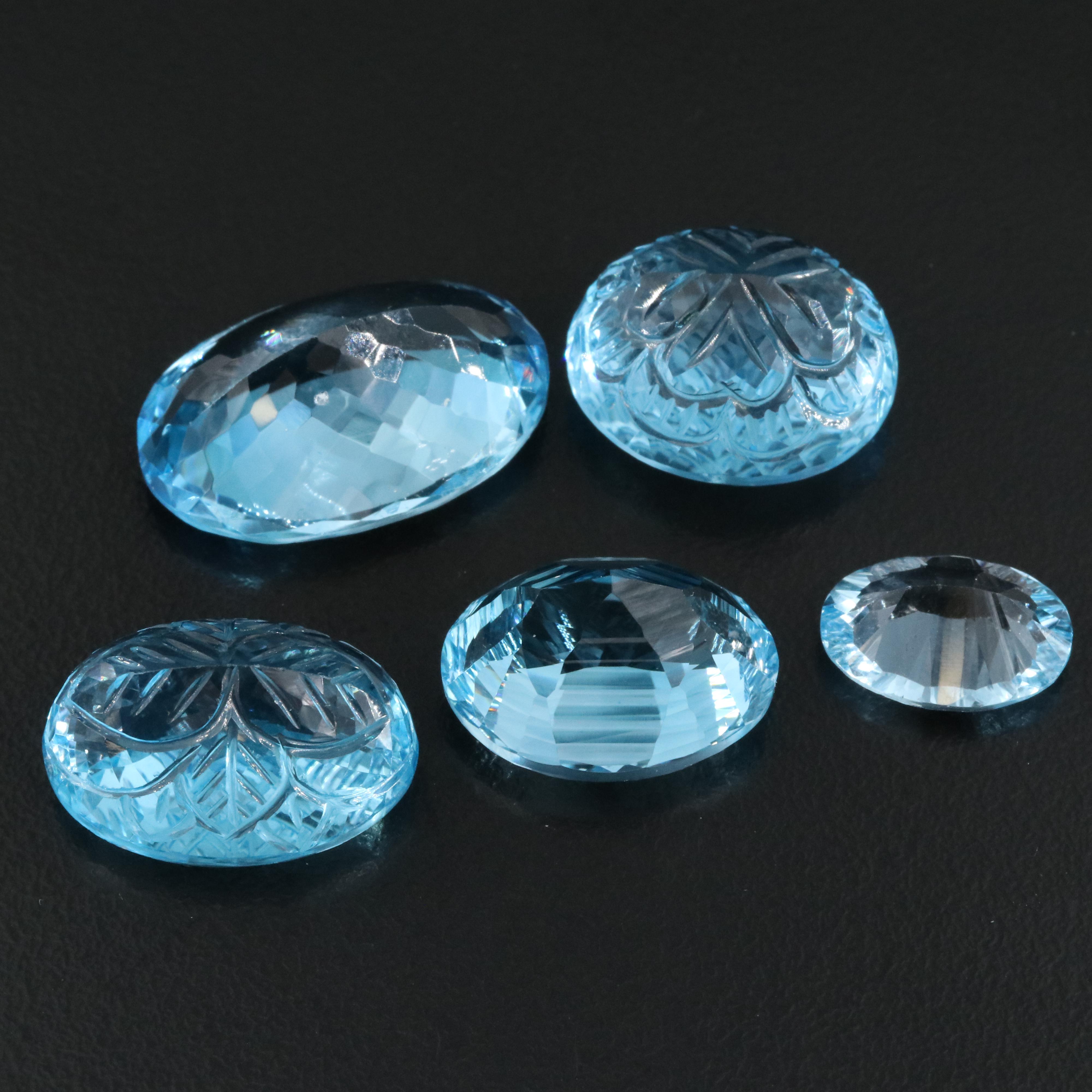 Loose 195.73 CTW Swiss and Sky Blue Topaz Lot