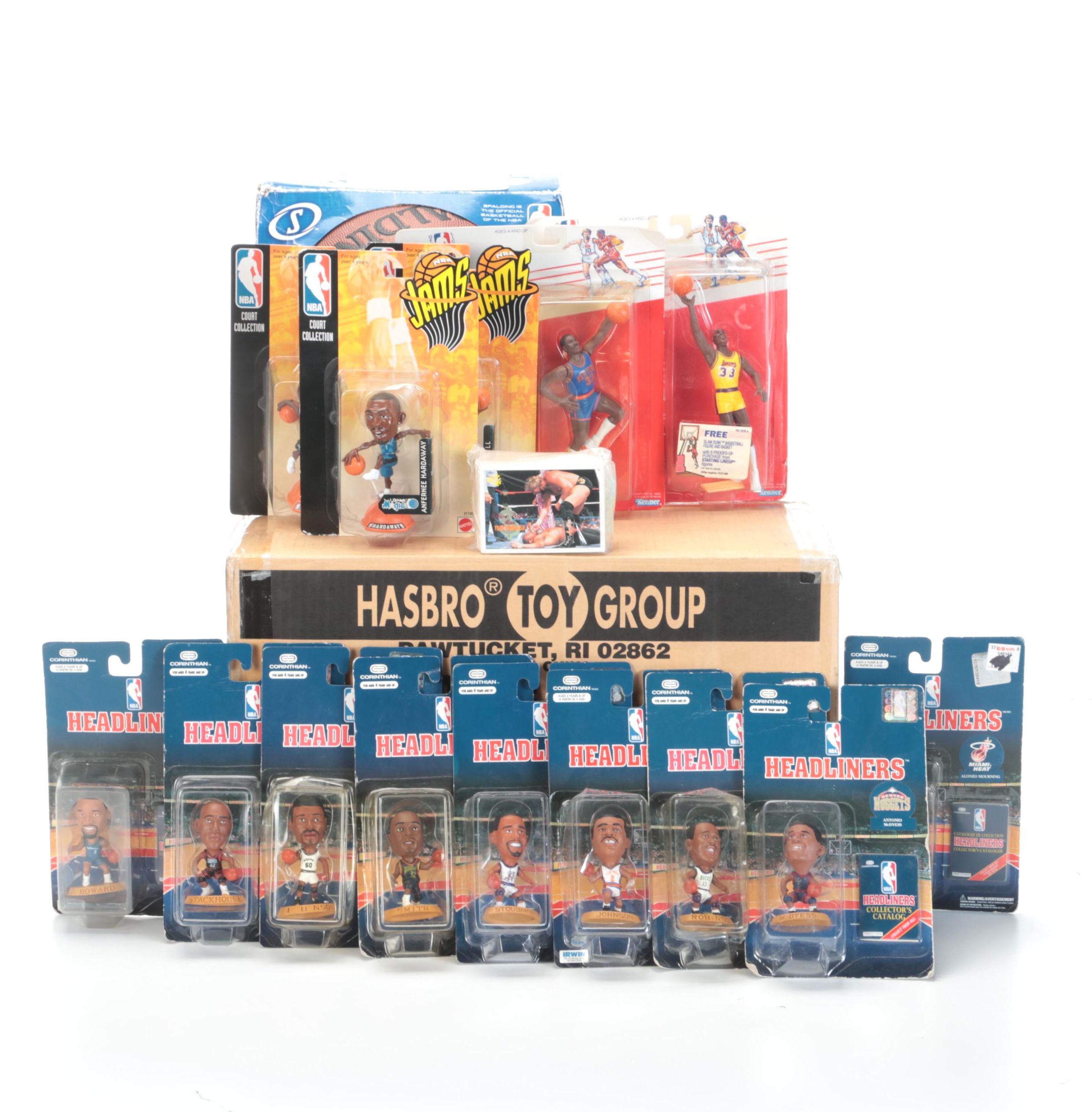 Sealed Starting Lineup Figures with Ralph Davis Signed Basketball and More