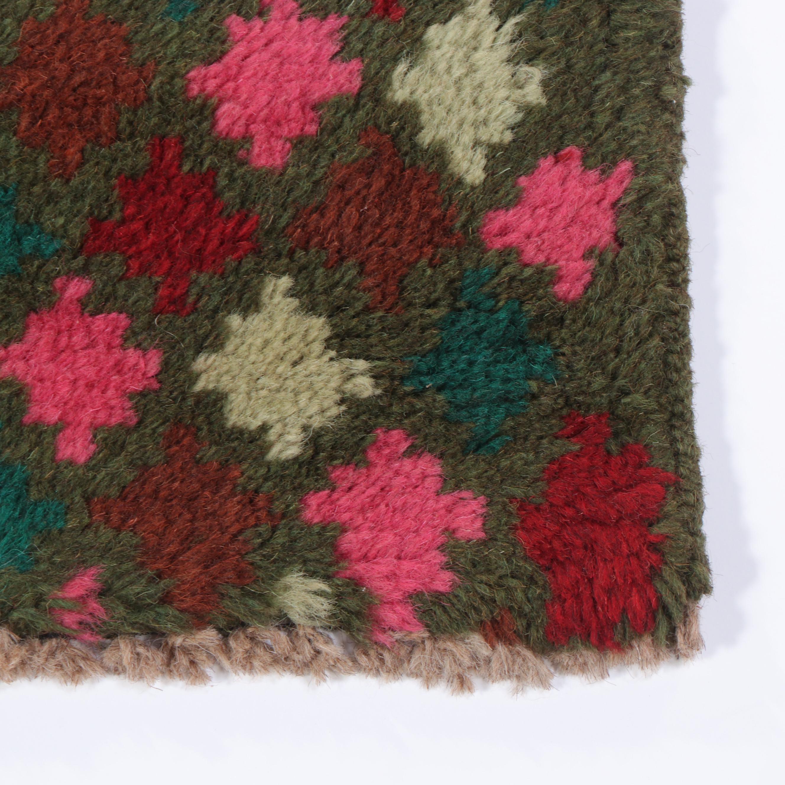 2'2 x 2'11 Hand-Knotted Afghan Baluch Accent Rug