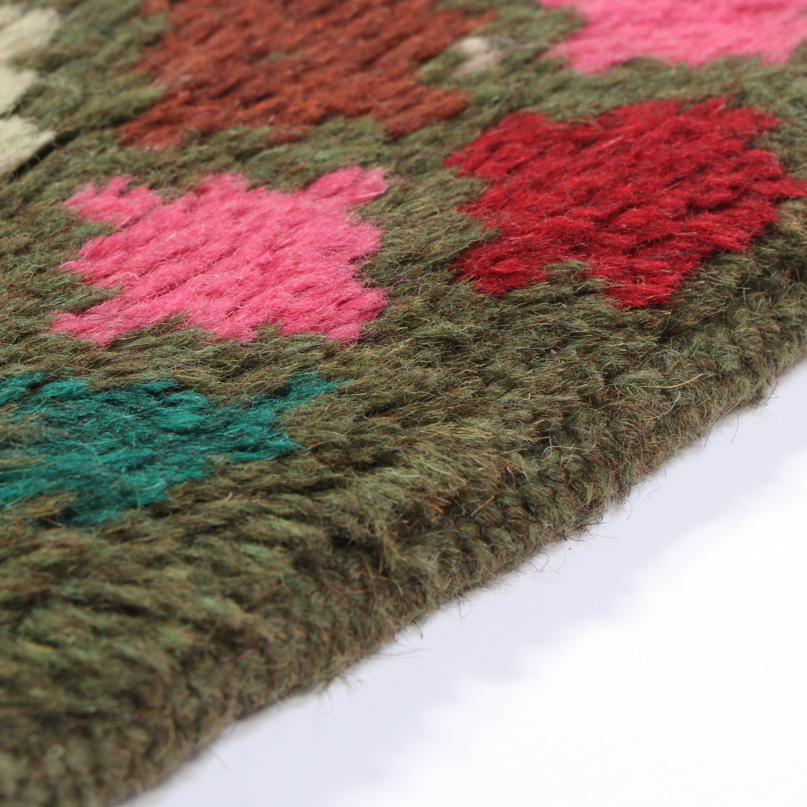 2'2 x 2'11 Hand-Knotted Afghan Baluch Accent Rug