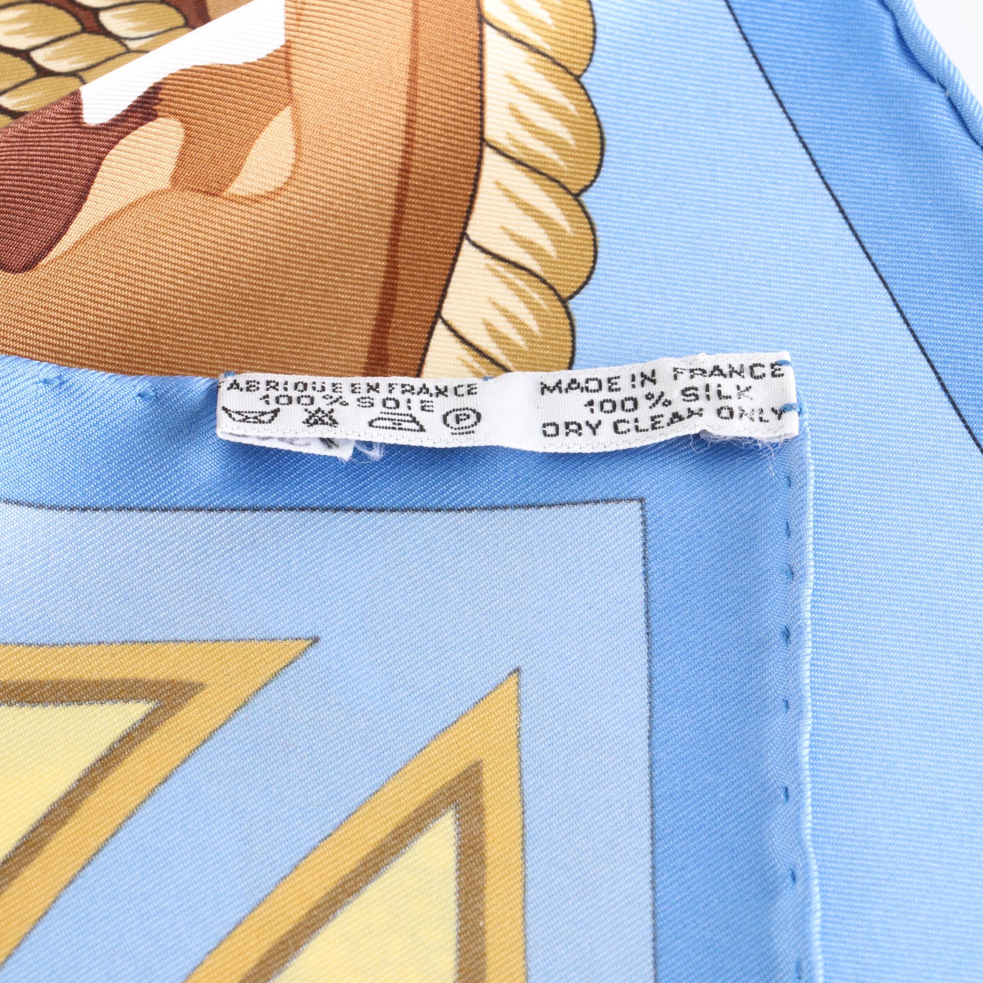 Hermès "Tribord" Silk Twill Scarf 90