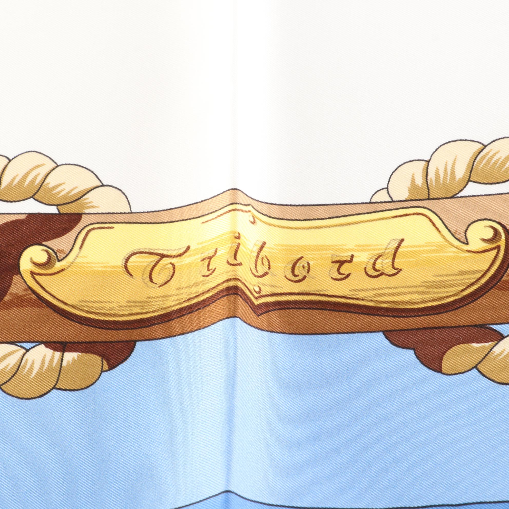 Hermès "Tribord" Silk Twill Scarf 90