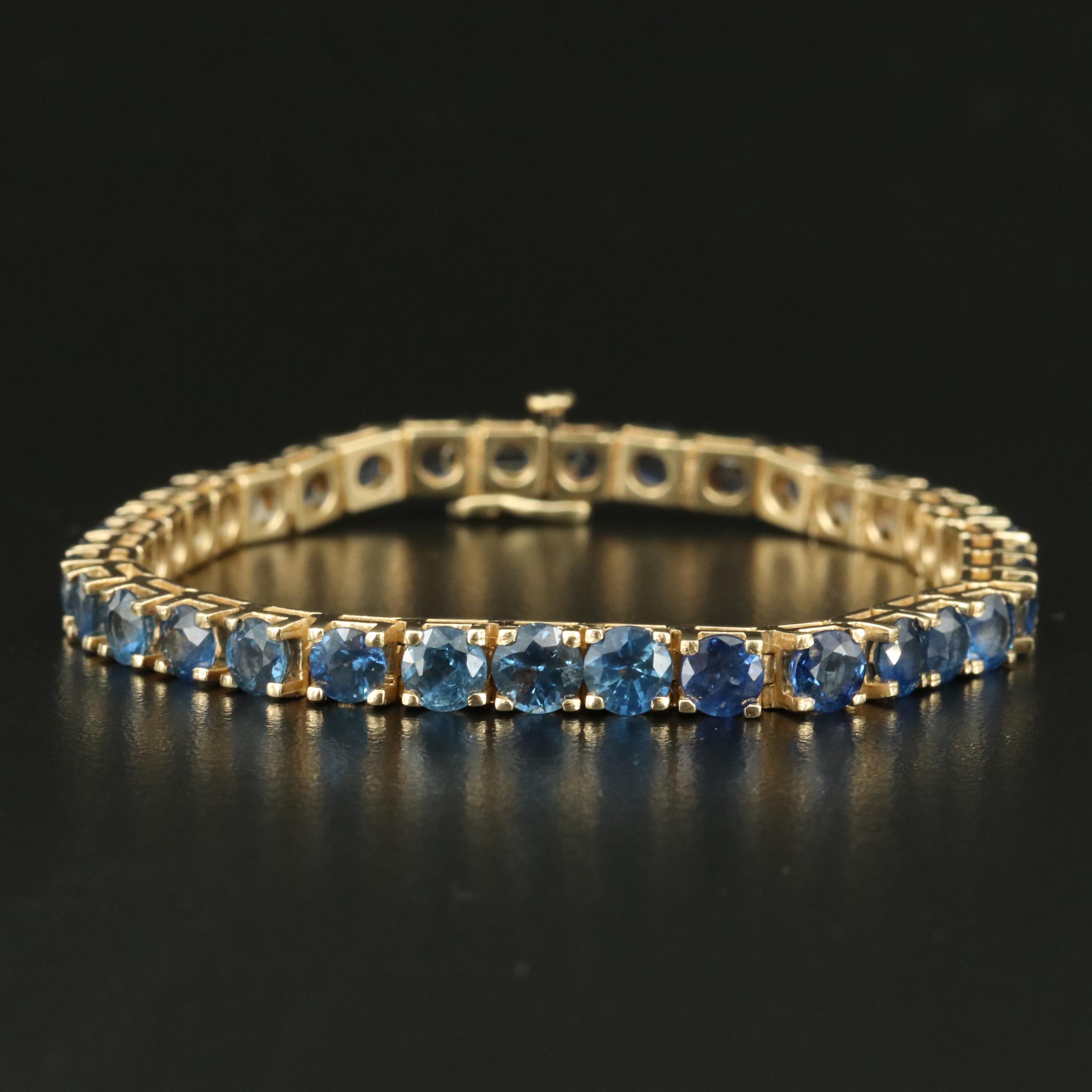 14K 16.74 CTW Sapphire Line Bracelet