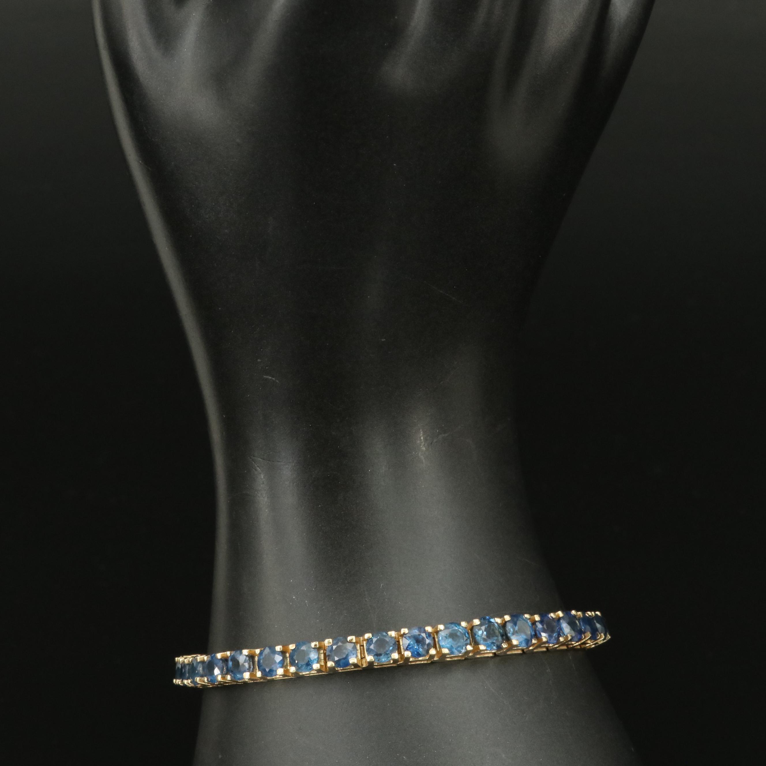 14K 16.74 CTW Sapphire Line Bracelet