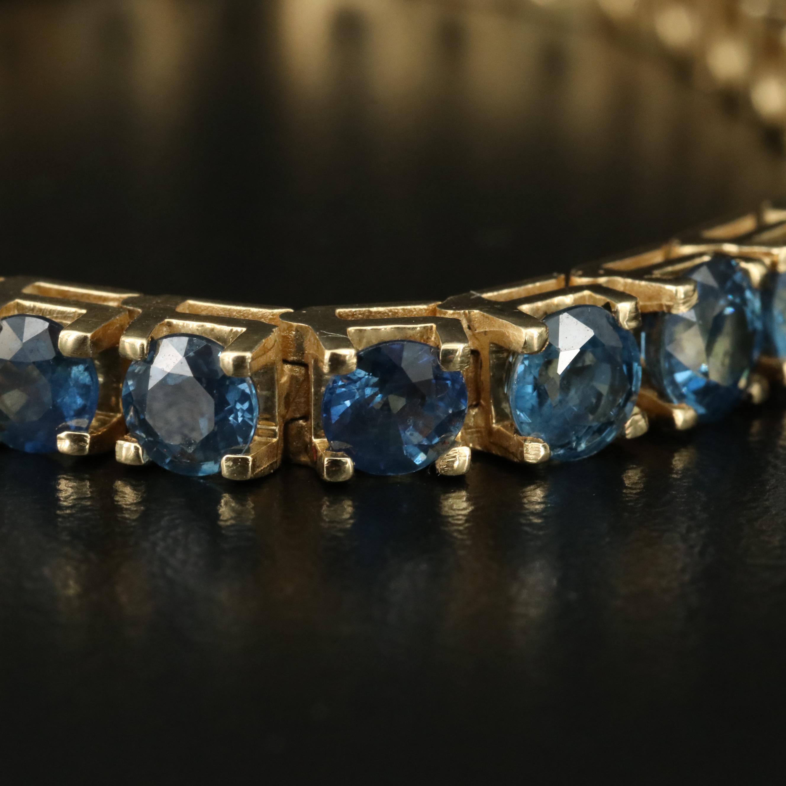 14K 16.74 CTW Sapphire Line Bracelet