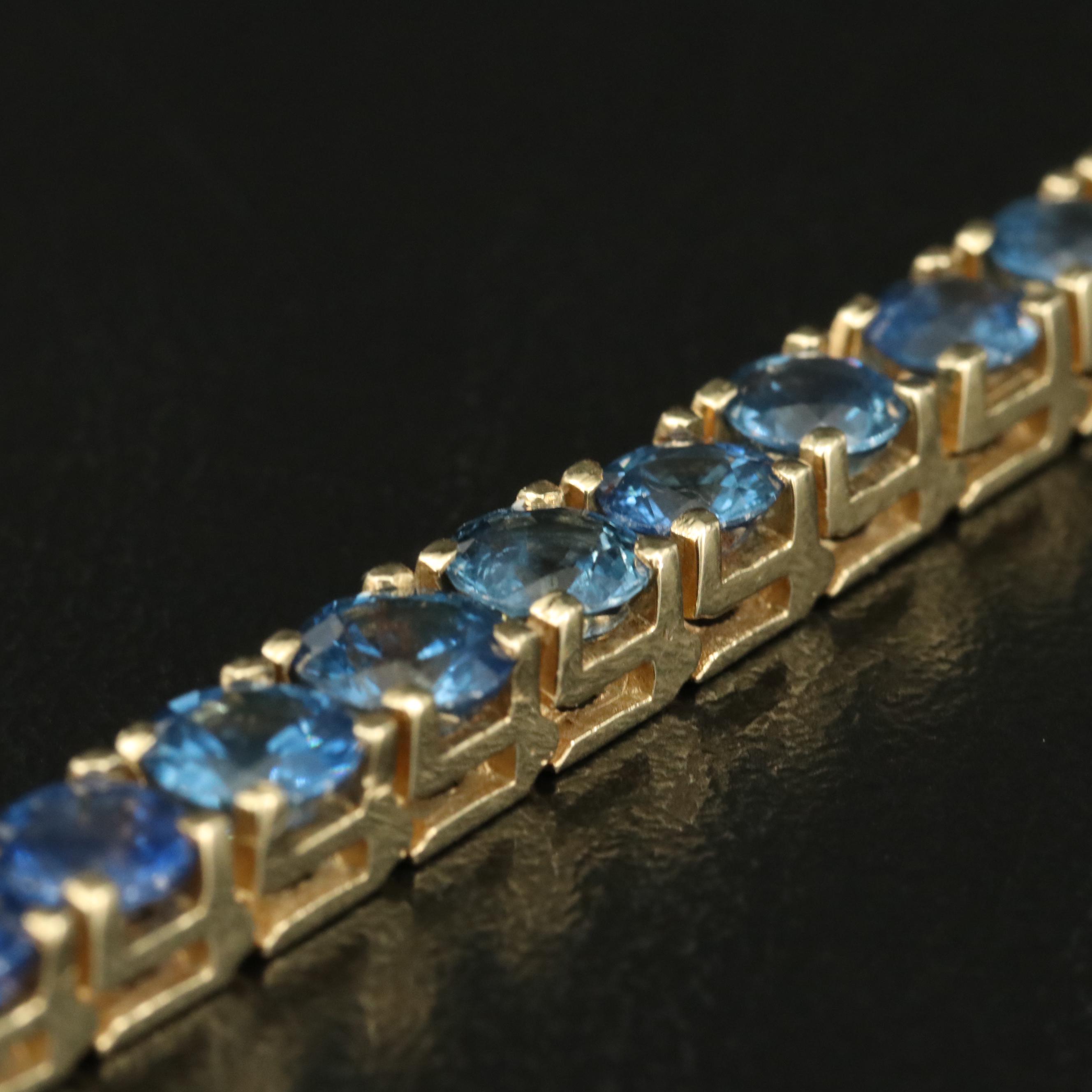 14K 16.74 CTW Sapphire Line Bracelet