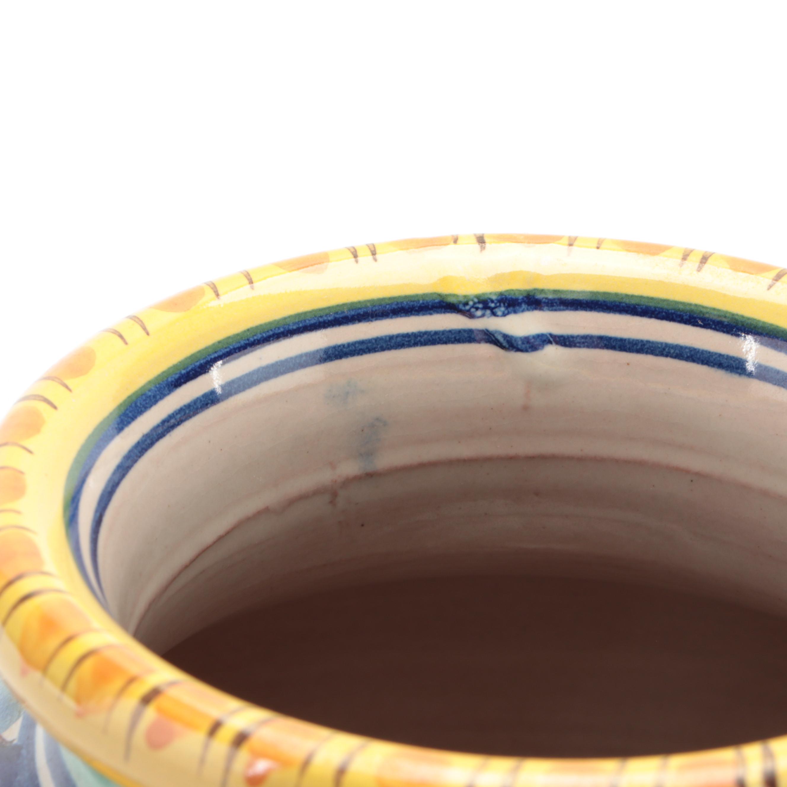 Italian Faïence Hand-Painted Lemon Motif Vase