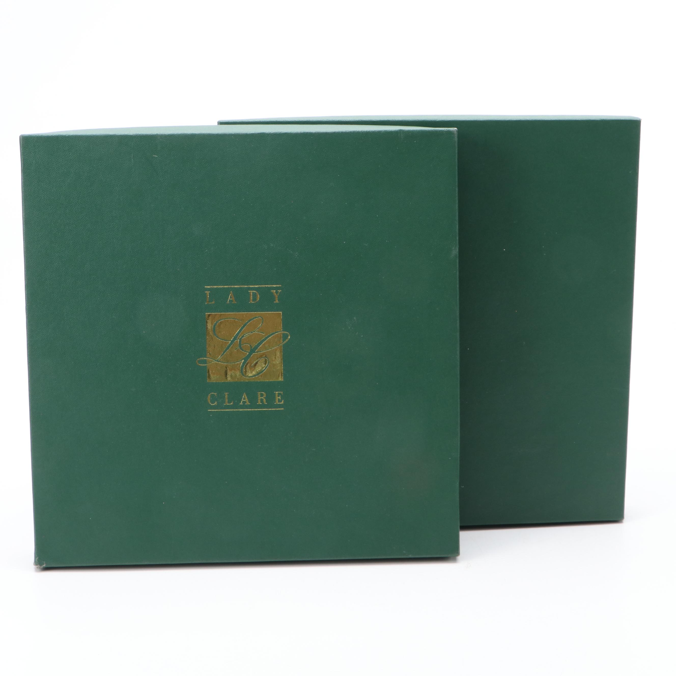 Lady Claire English Dark Green and Gold Lacqured Placemats EBTH