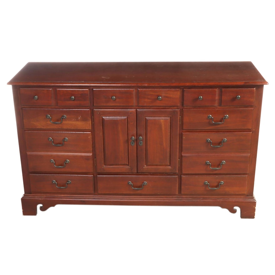 Federal Style Cherrywood-Stained Twelve-Drawer Chest, Late 20th Century