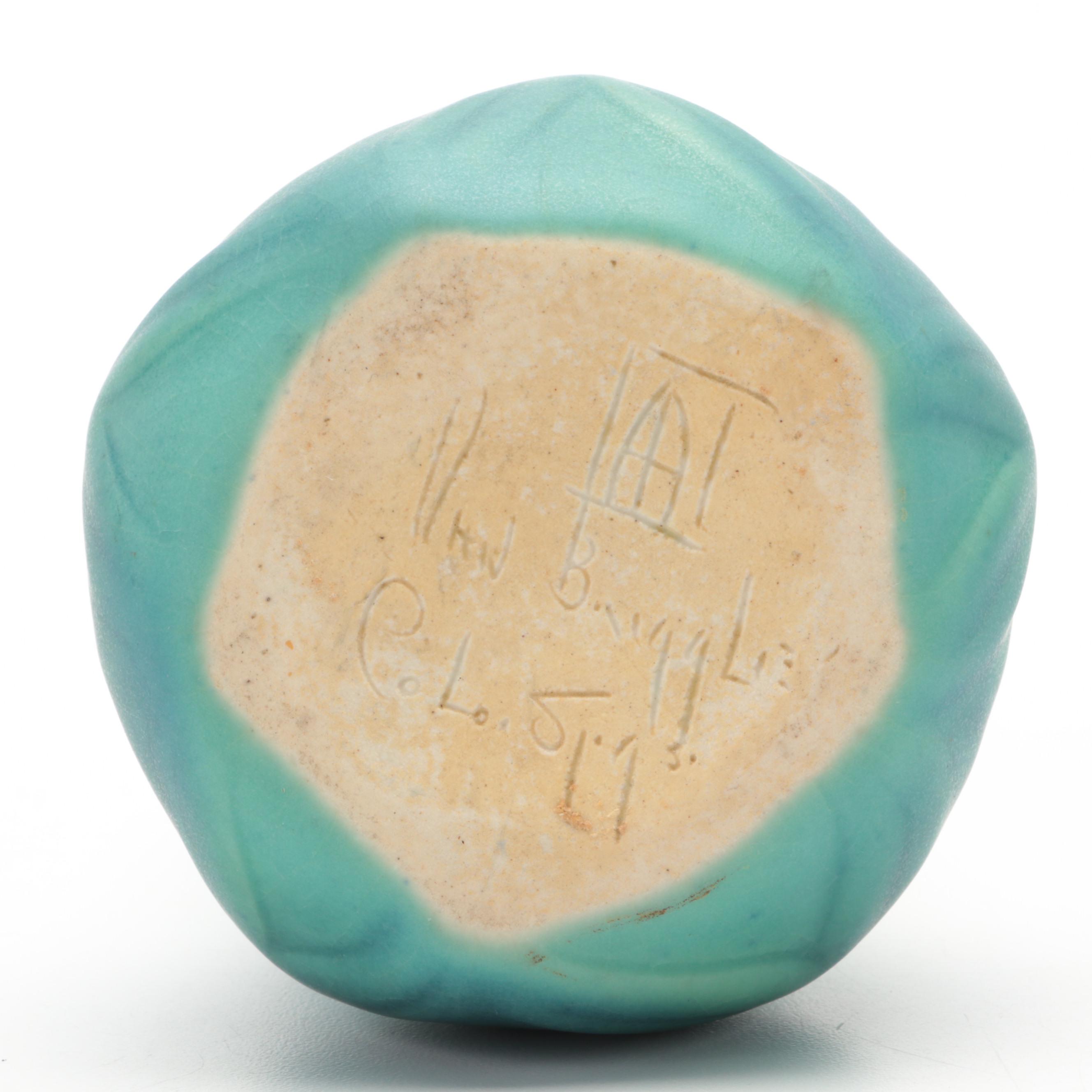 Van Briggle Pottery Ming Blue Onion Bulb and Other Vases, Mid-20th Century