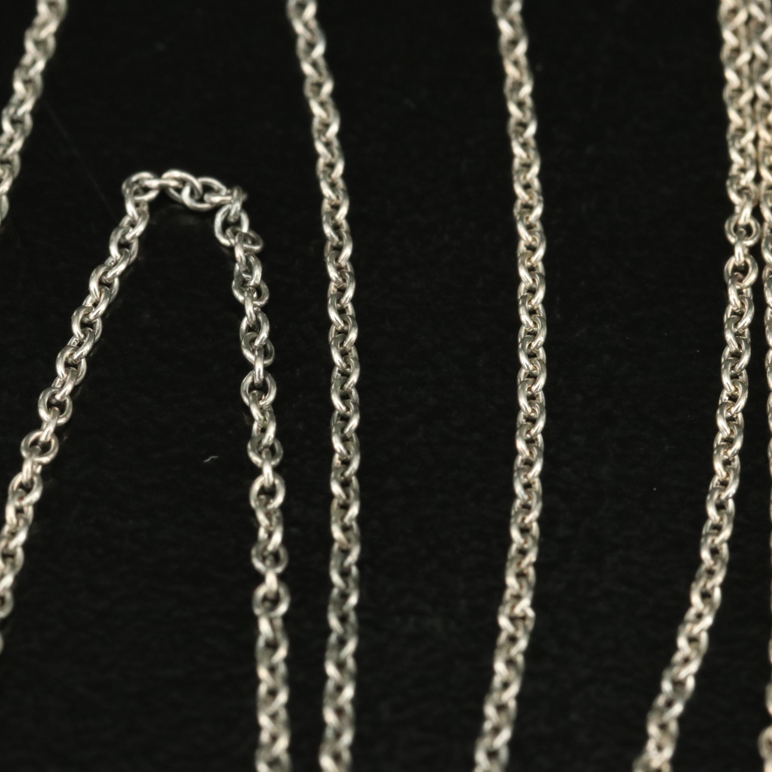 Elsa Peretti for Tiffany & Co. Necklace and 1995 Altas Groove J Hoop Earrings