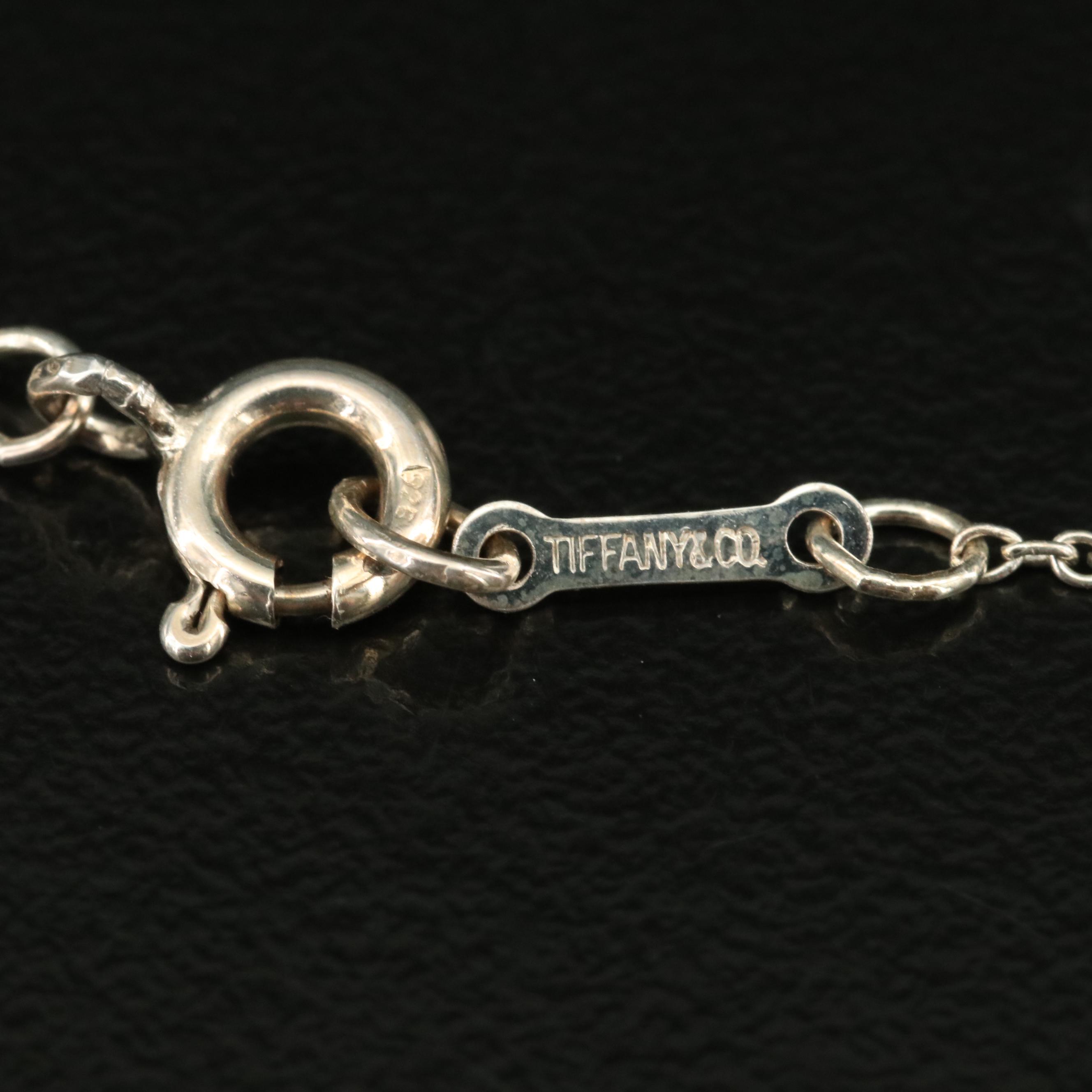 Elsa Peretti for Tiffany & Co. Necklace and 1995 Altas Groove J Hoop Earrings