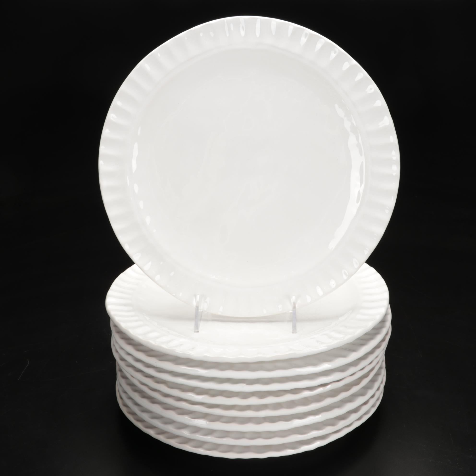 Italian Vietri White Earthenware Plates and Tableware