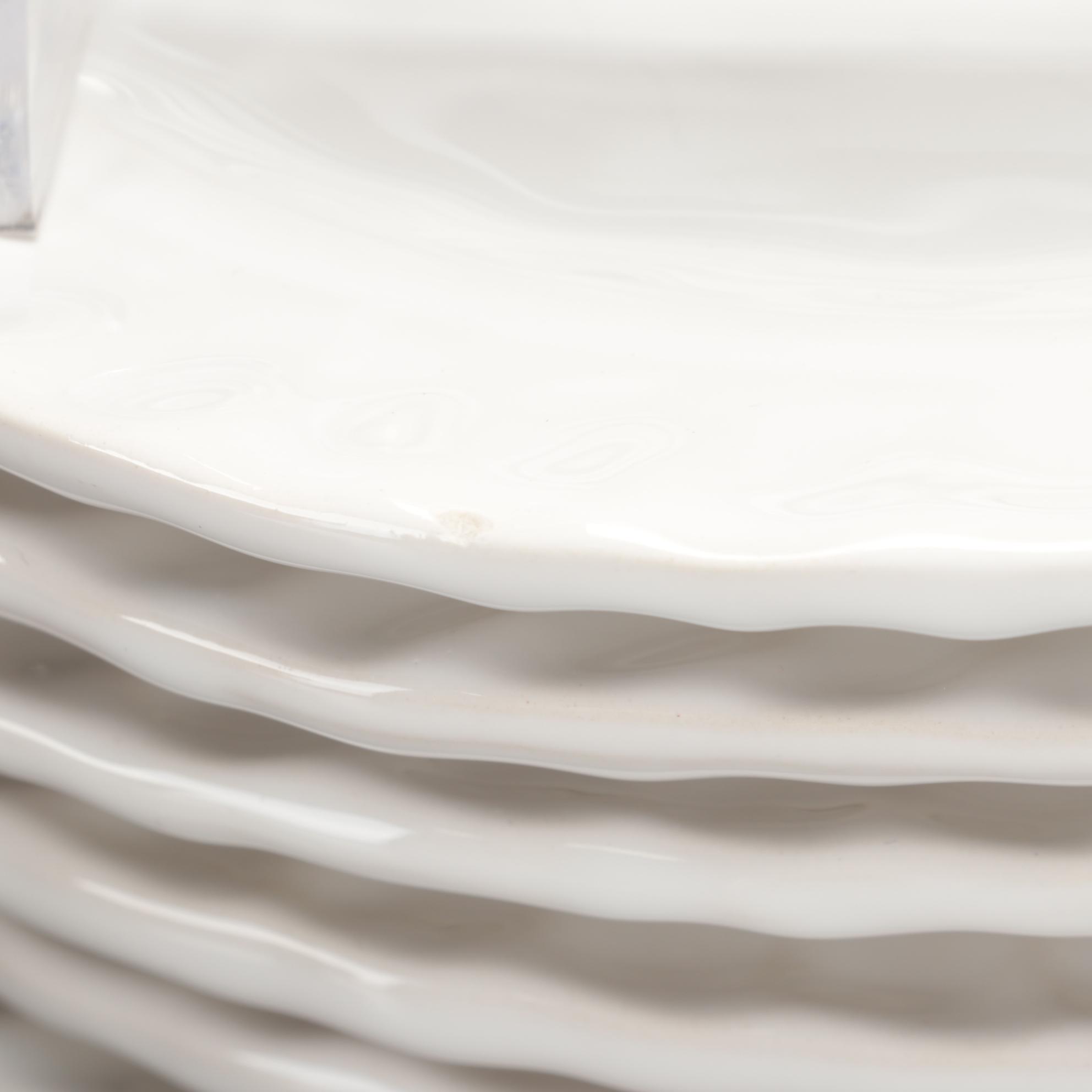 Italian Vietri White Earthenware Plates and Tableware