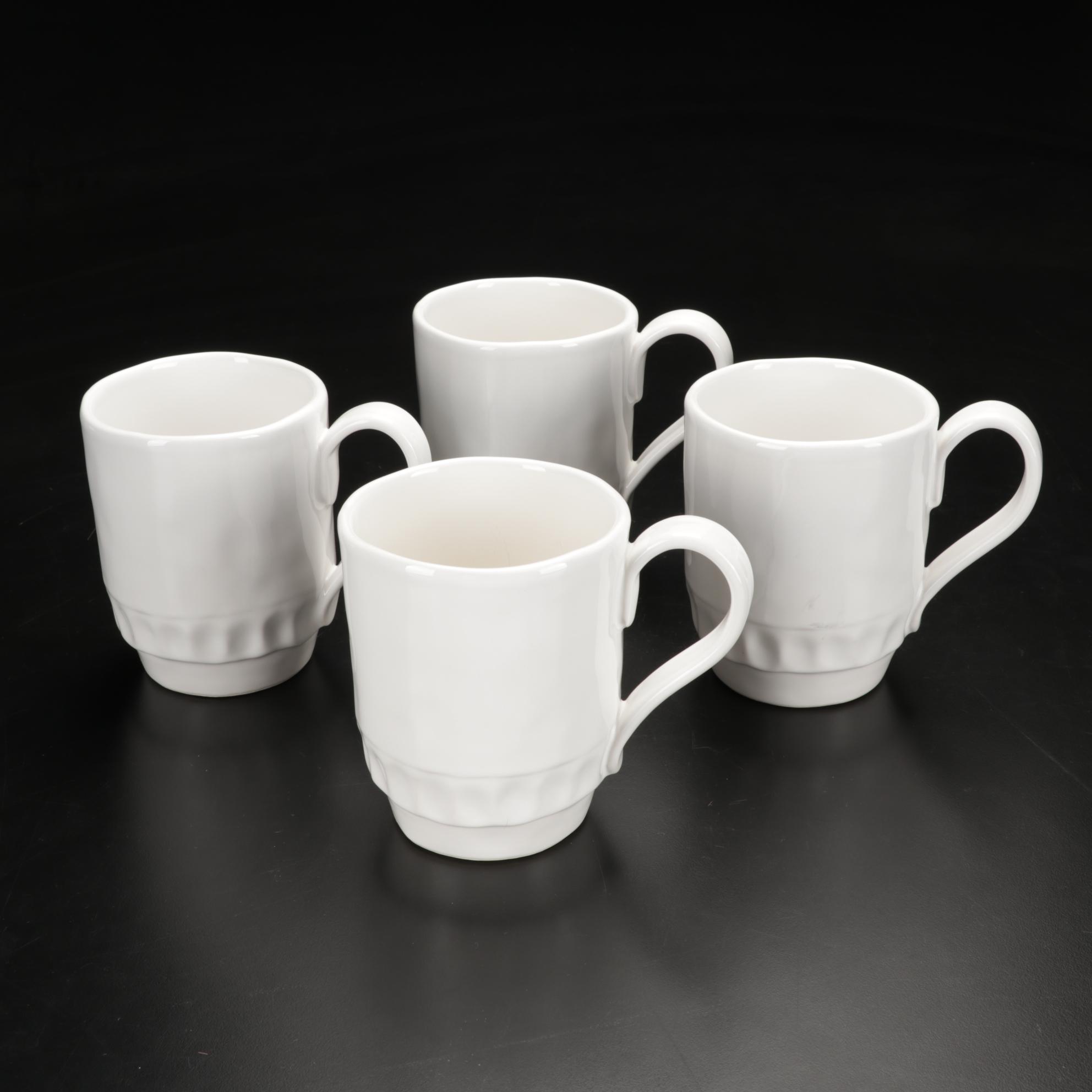 Italian Vietri White Earthenware Plates and Tableware