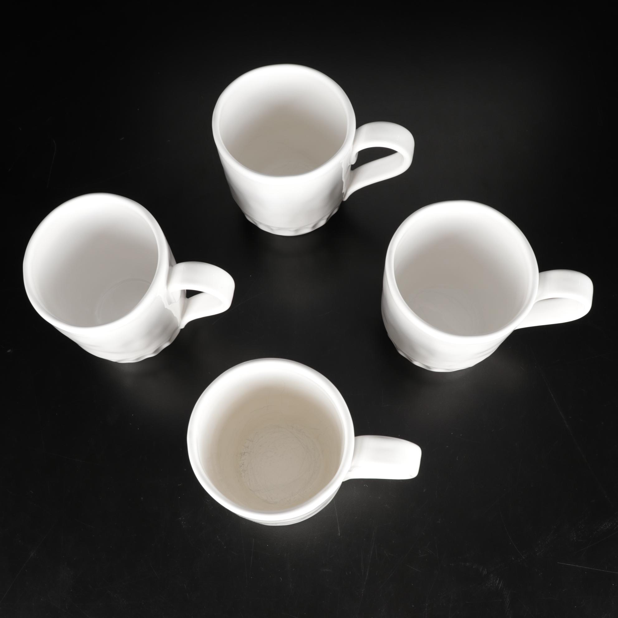 Italian Vietri White Earthenware Plates and Tableware