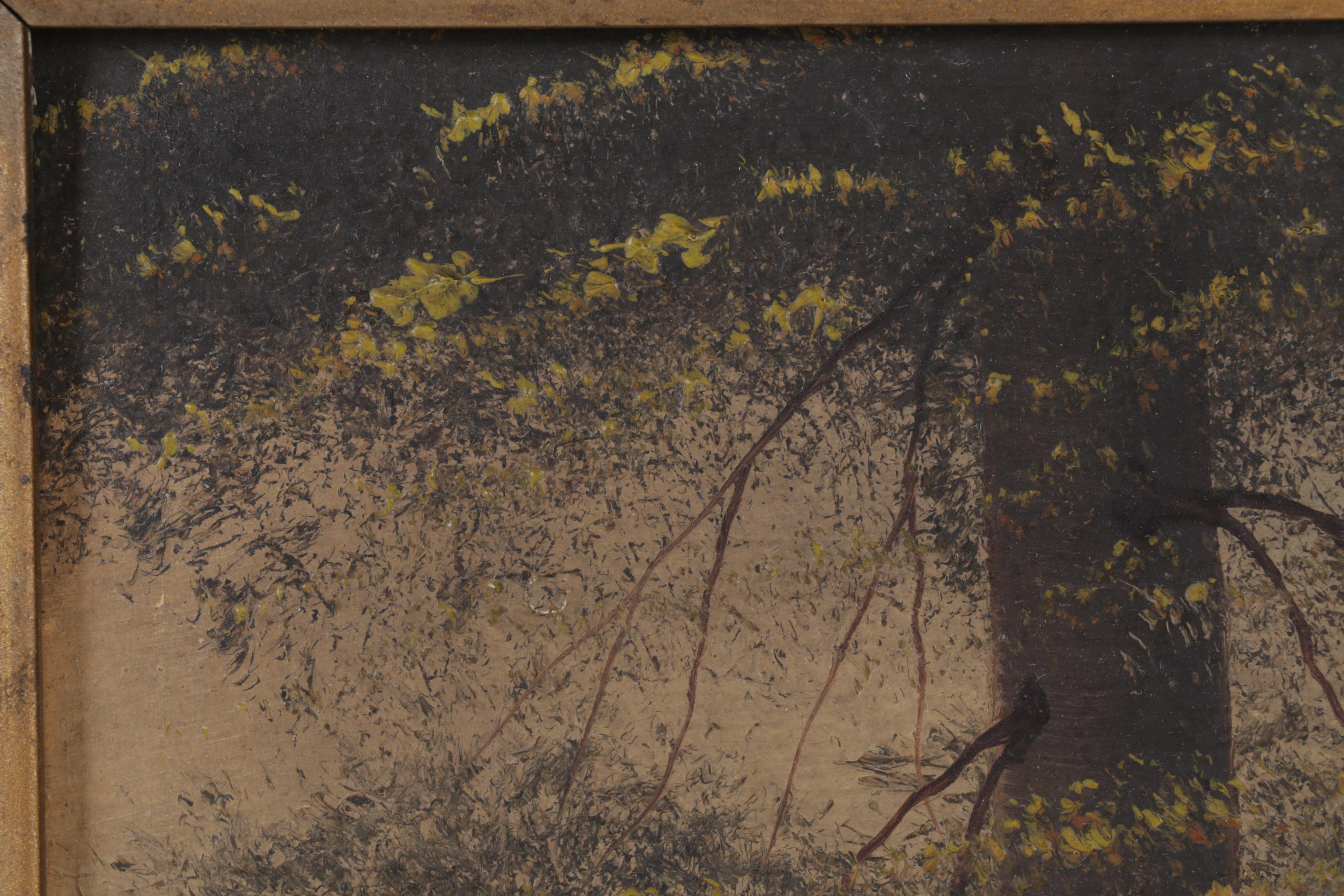 Charles Keller Tonalist Oil Painting of Creekside Landscape, Early 20th Century