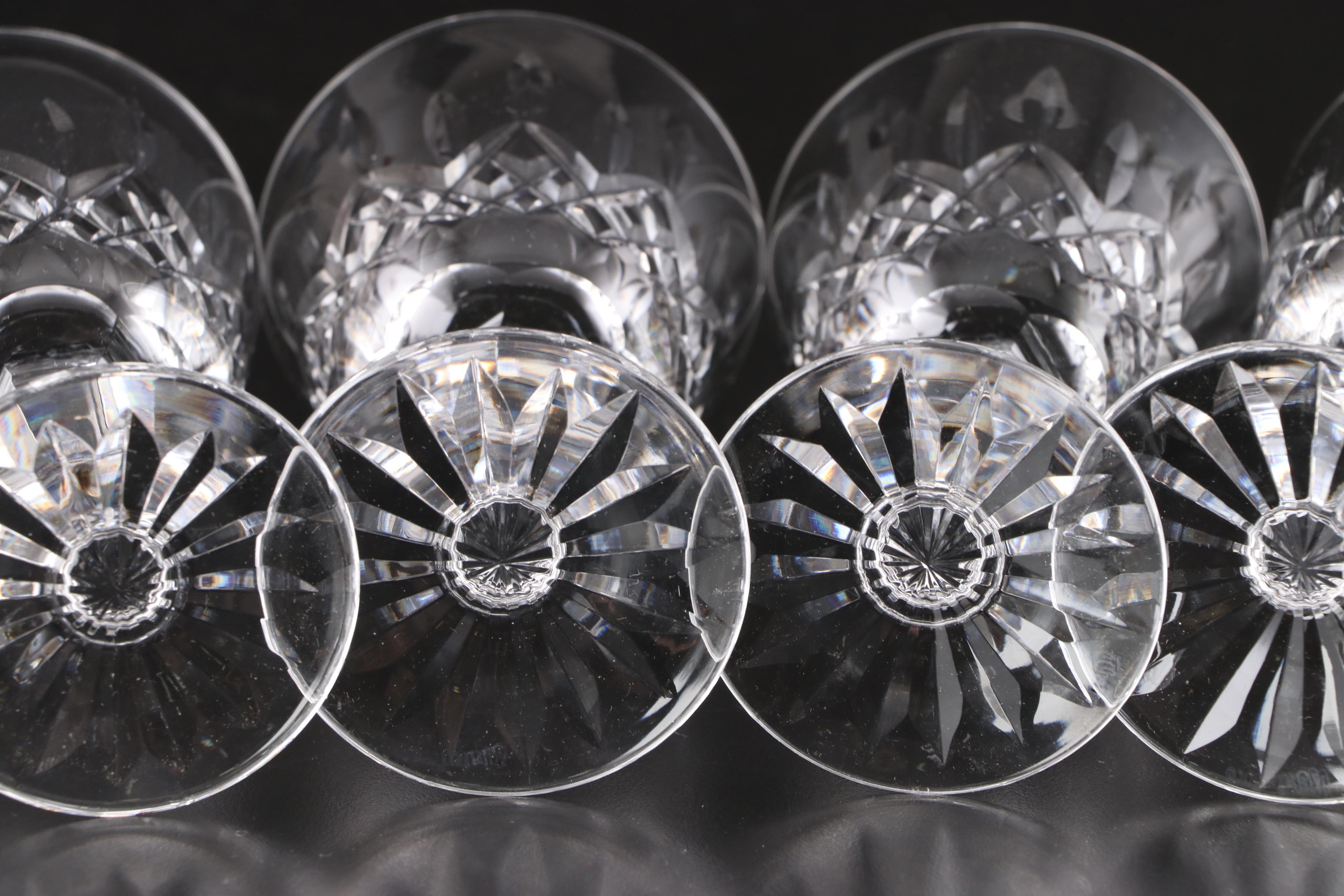 Waterford Crystal "Lismore" Decanter and Clarets with "Avoca" Champagne Coupes