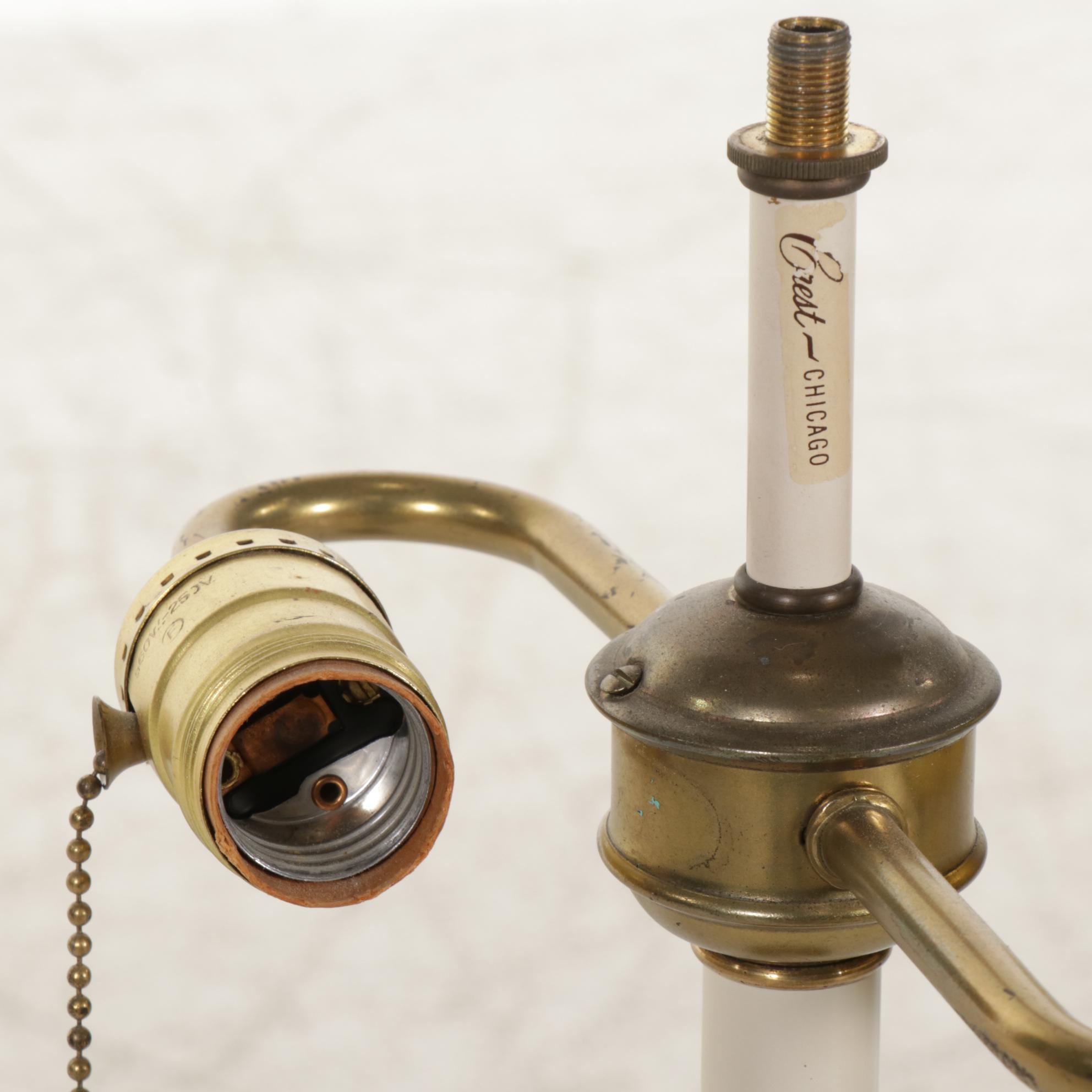 The Crest Co. Brass and Metal Candlestick Lamp With Shade