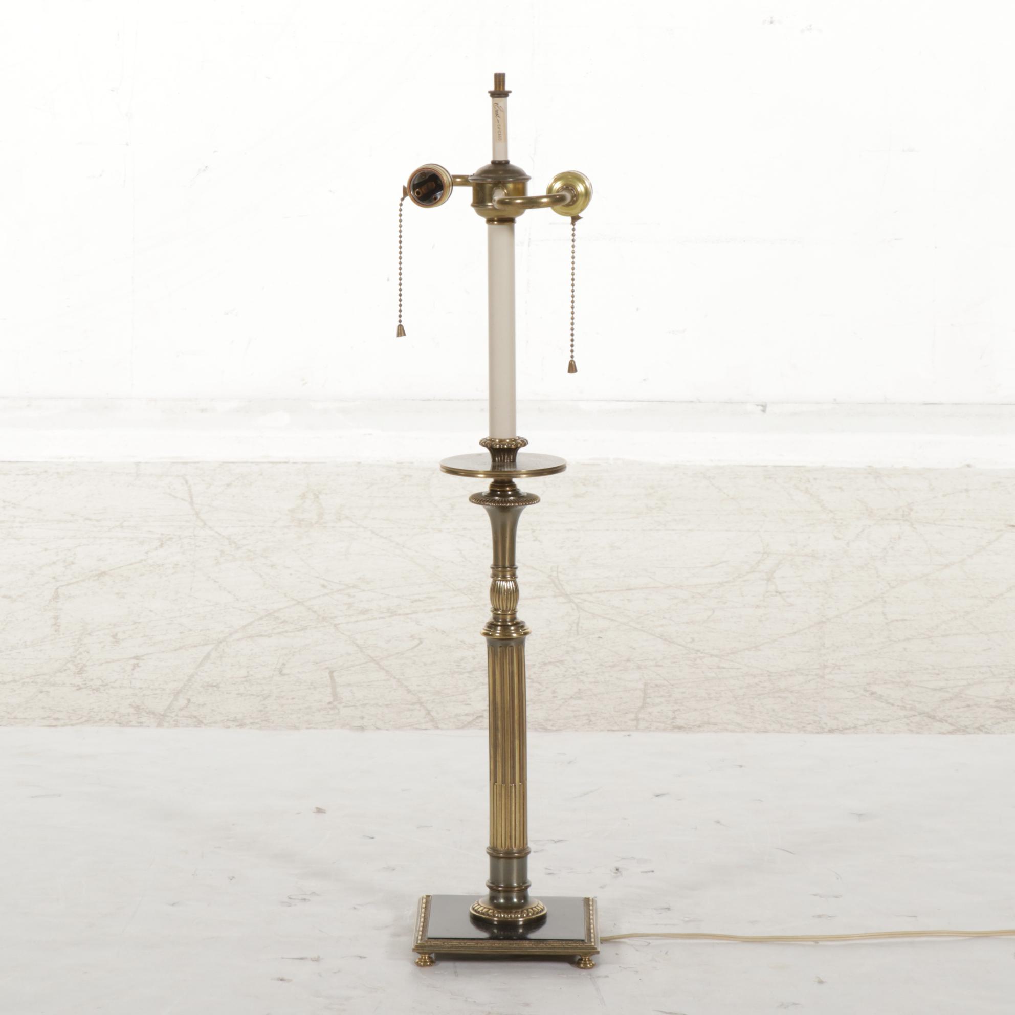 The Crest Co. Brass and Metal Candlestick Lamp With Shade