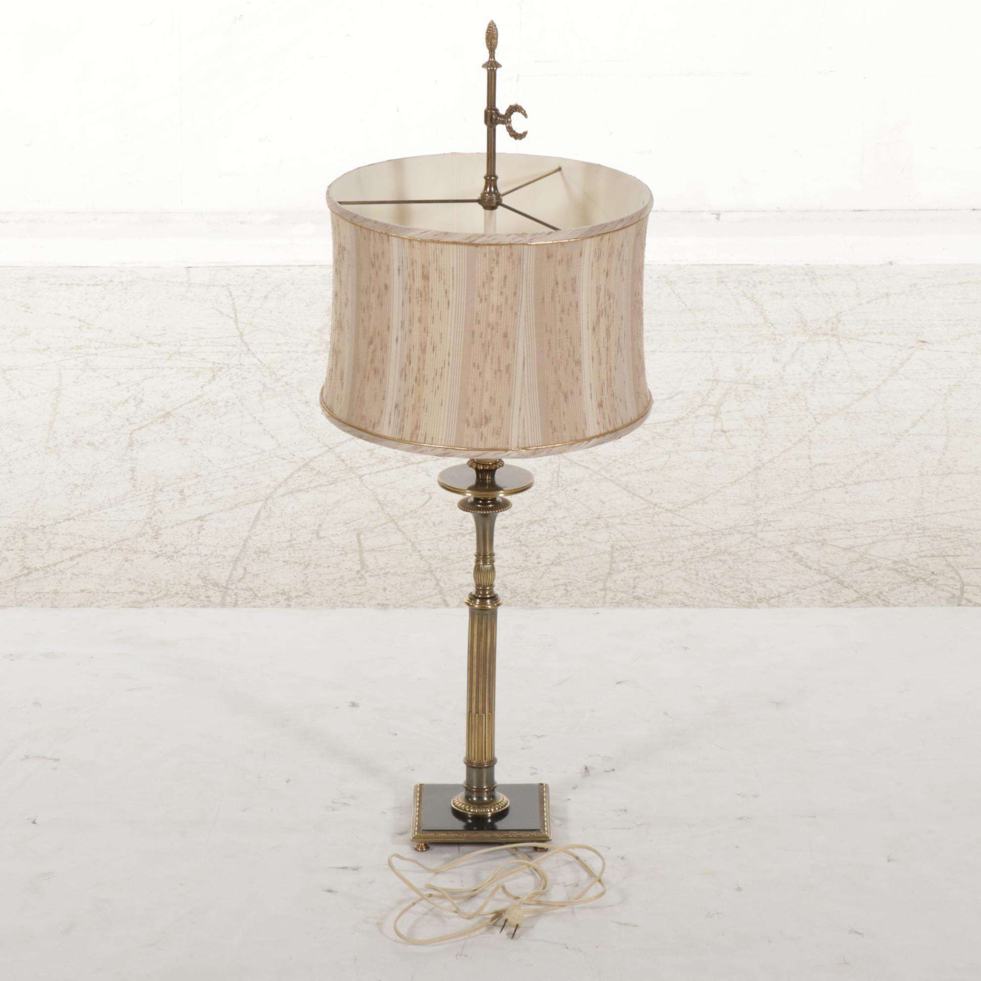 The Crest Co. Brass and Metal Candlestick Lamp With Shade