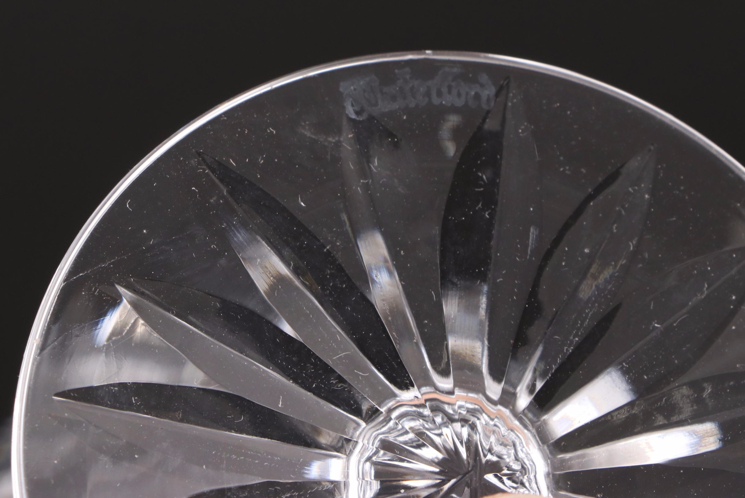 Waterford Crystal "Lismore" Decanter and Clarets with "Avoca" Champagne Coupes