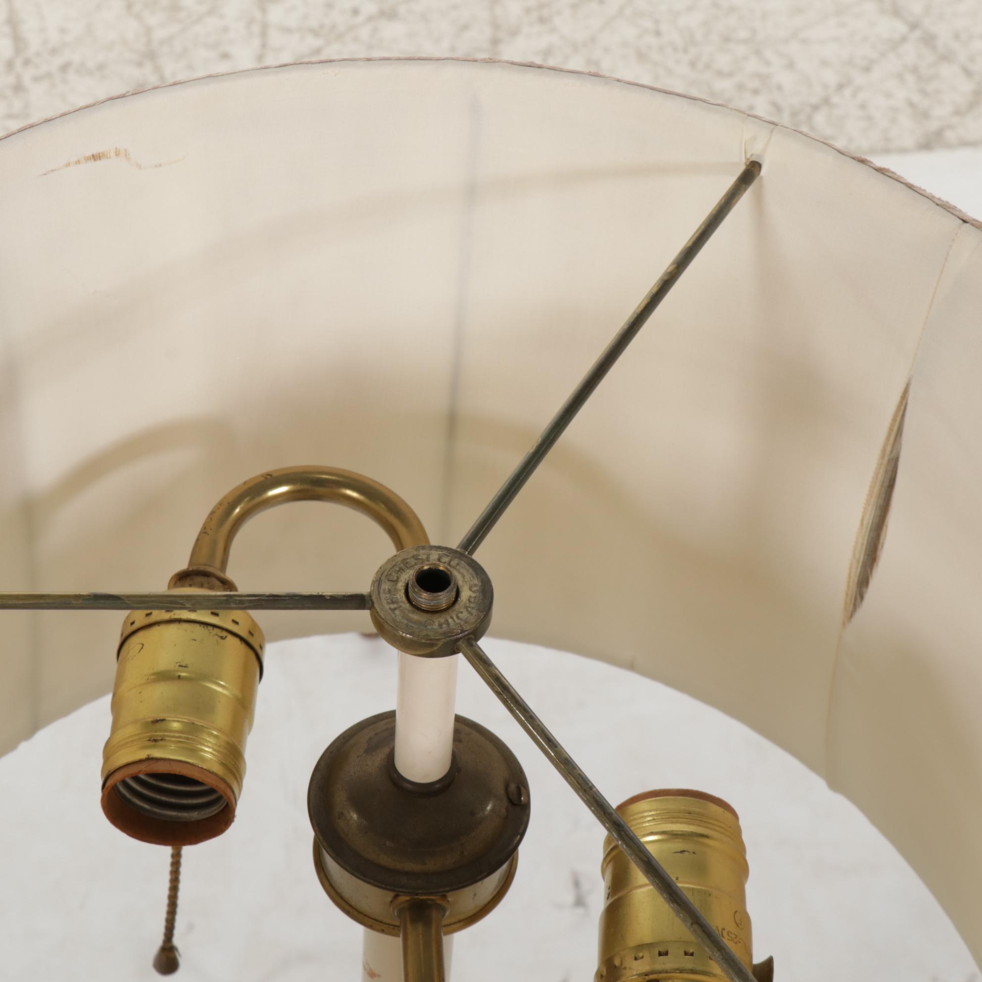 The Crest Co. Brass and Metal Candlestick Lamp With Shade